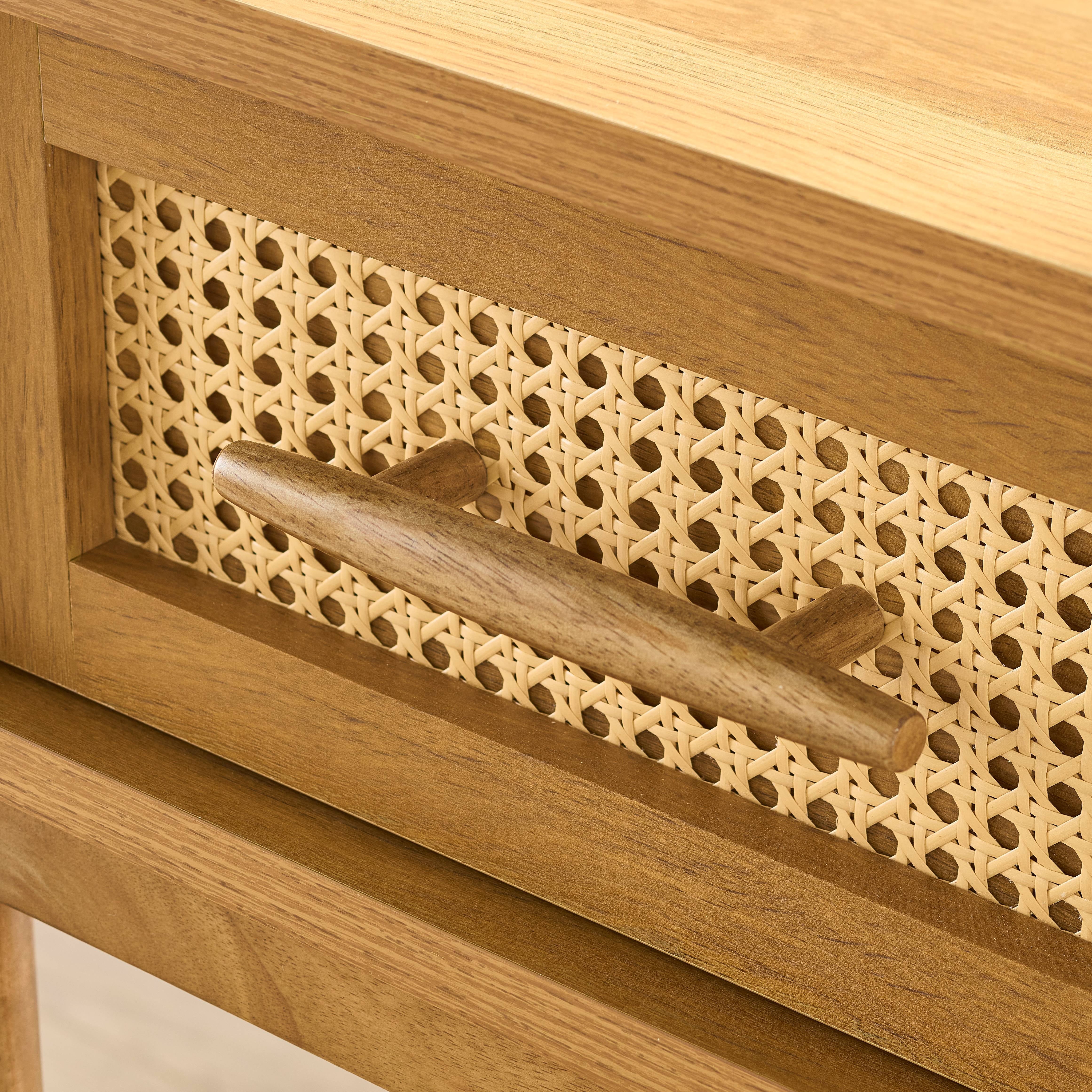 Better Homes & Gardens Springwood Caning Nightstand, Light Honey Finish - Womvr
