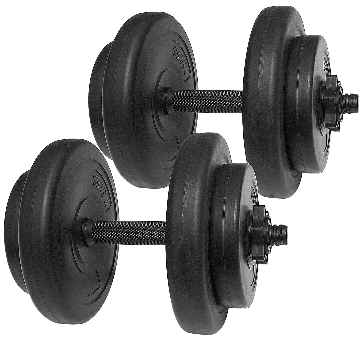 BalanceFrom Vinyl Dumbbell Set, 40 Lbs. (20 Lbs. Pair), Adjustable, Black - Womvr