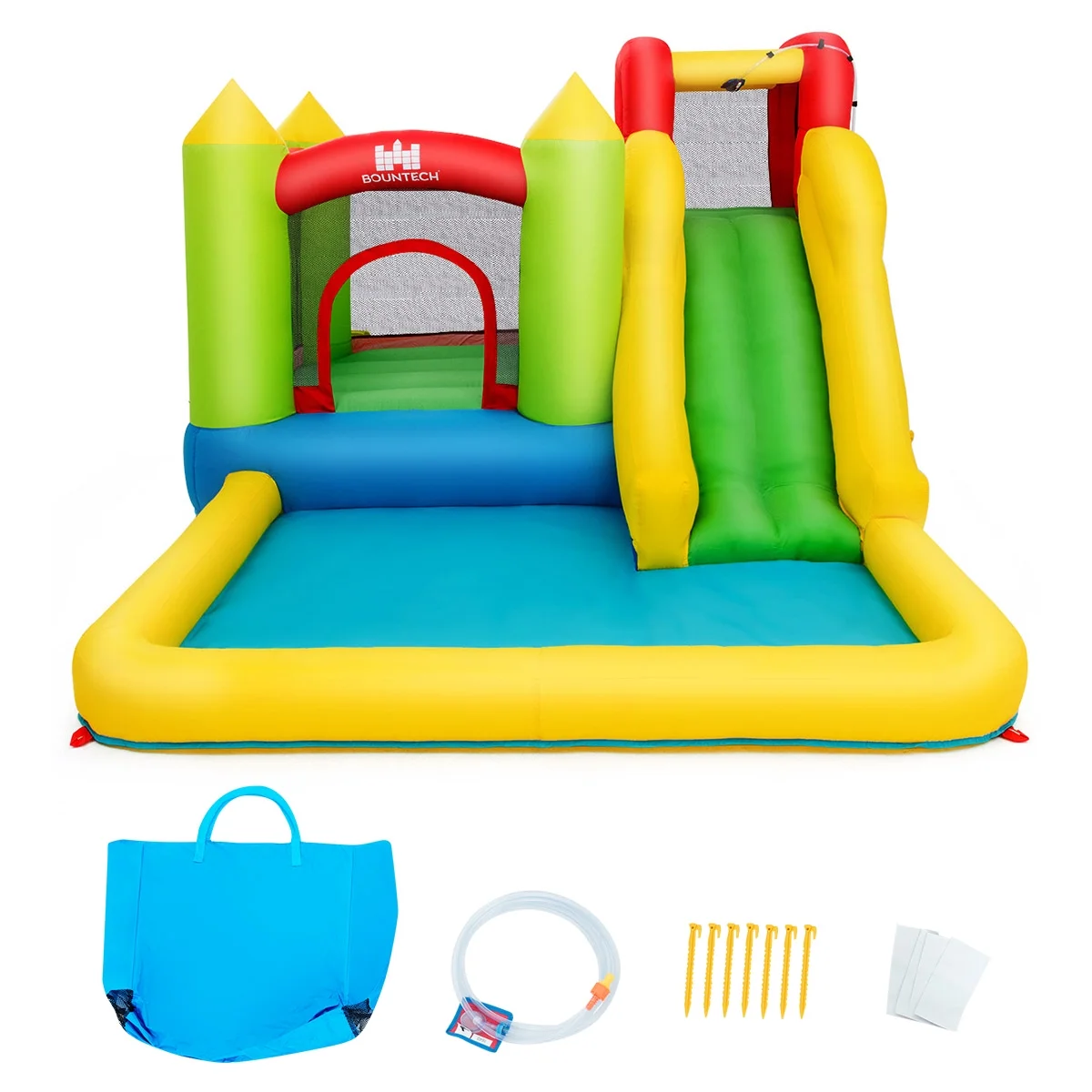 Costway Inflatable Bounce House Water Slide Jump Bouncer Climbing Wall Splash Pool Blower Excluded - Womvr