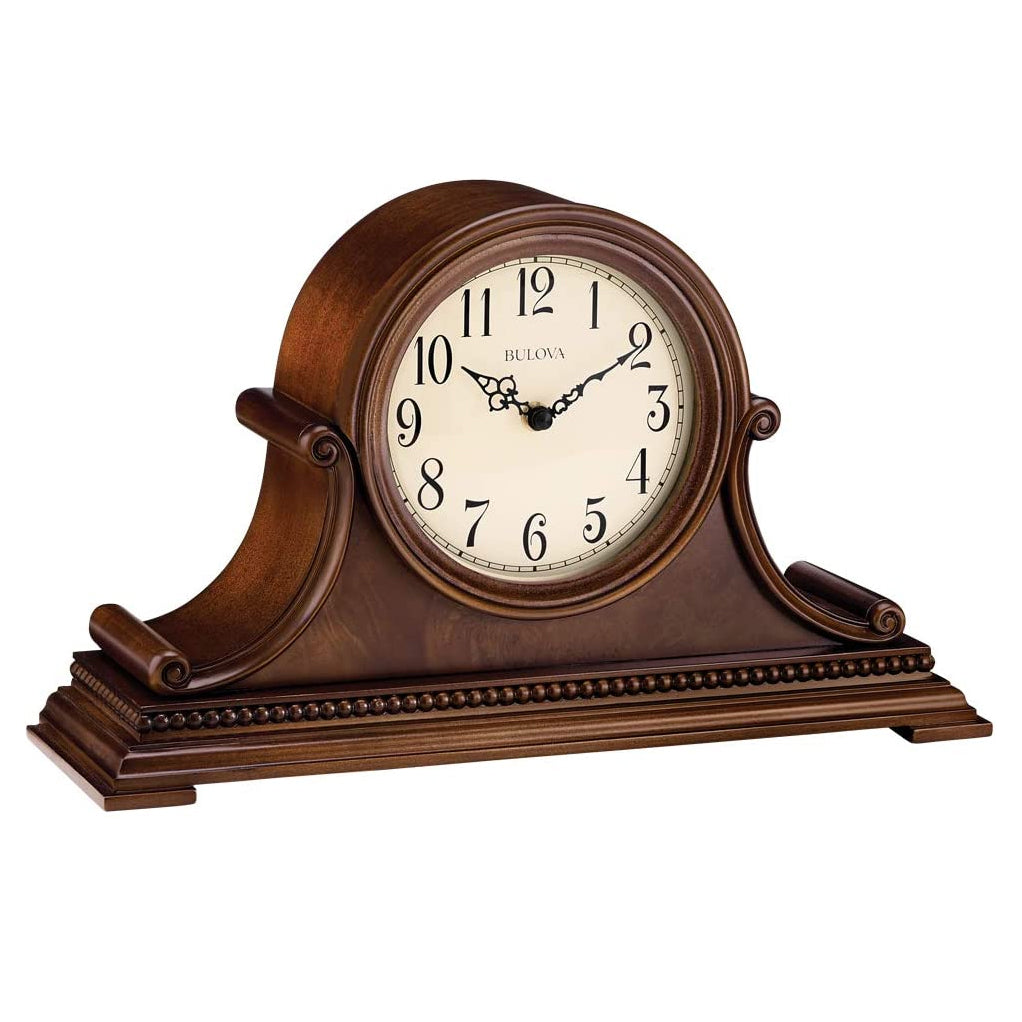 B1514 Asheville Battery Powered Chiming Mantel Clock, Brown Cherry Finish(Used) - Womvr