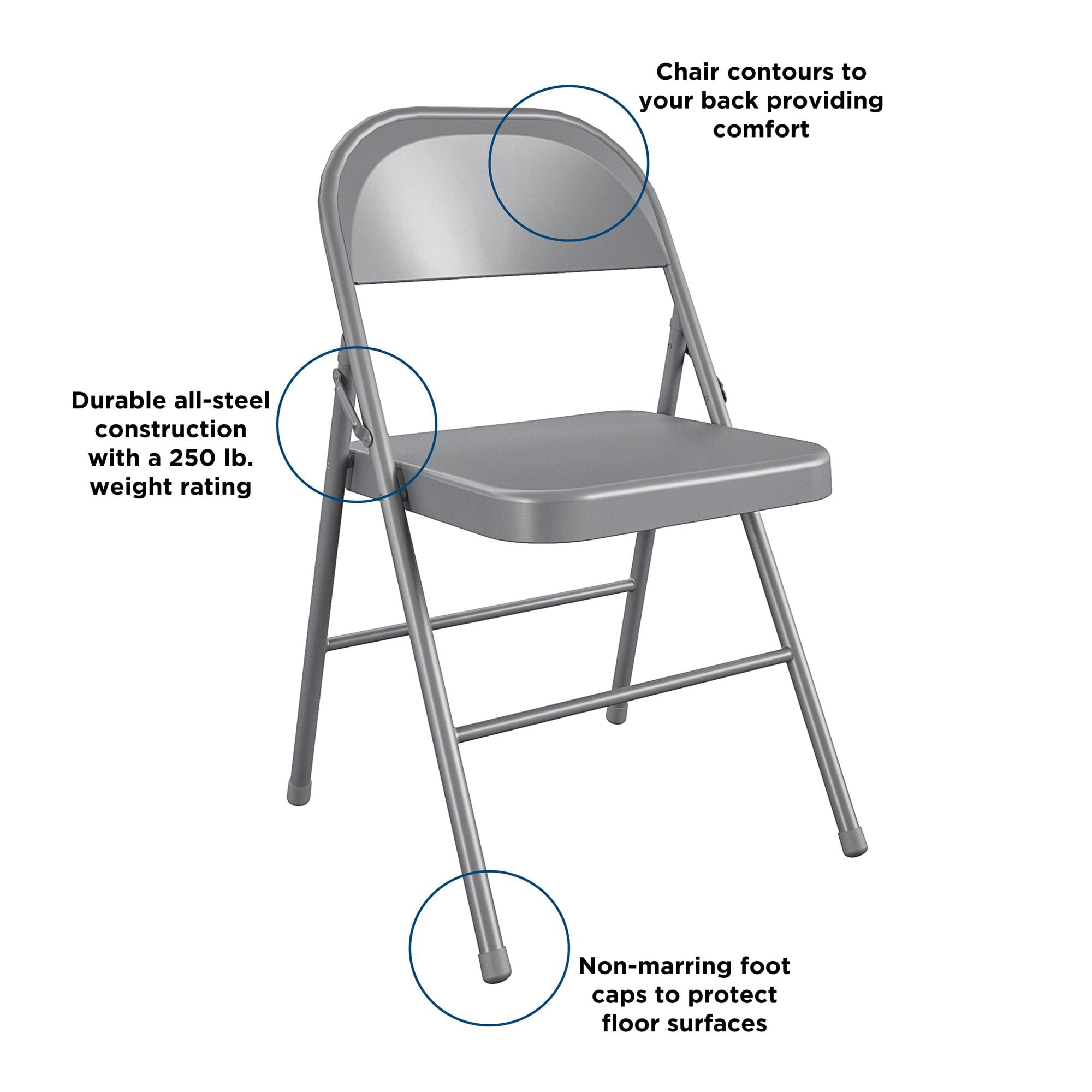 Mainstays Steel Folding Chair In Grey Color - Womvr