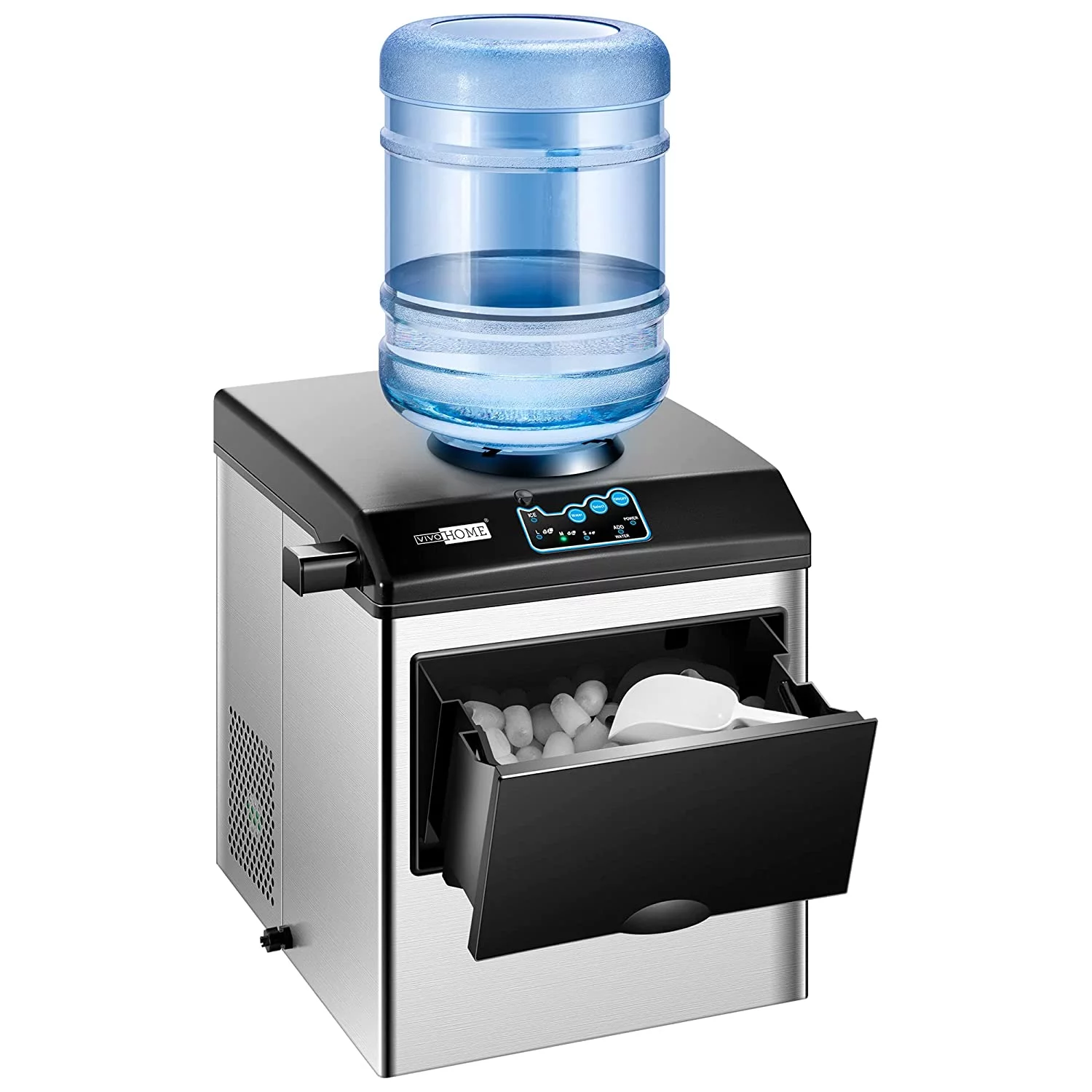 VIVOHOME Electric 2 in 1 Countertop Ice Cube Maker with Water Dispenser Combo Machine 48lbs/Day - Womvr