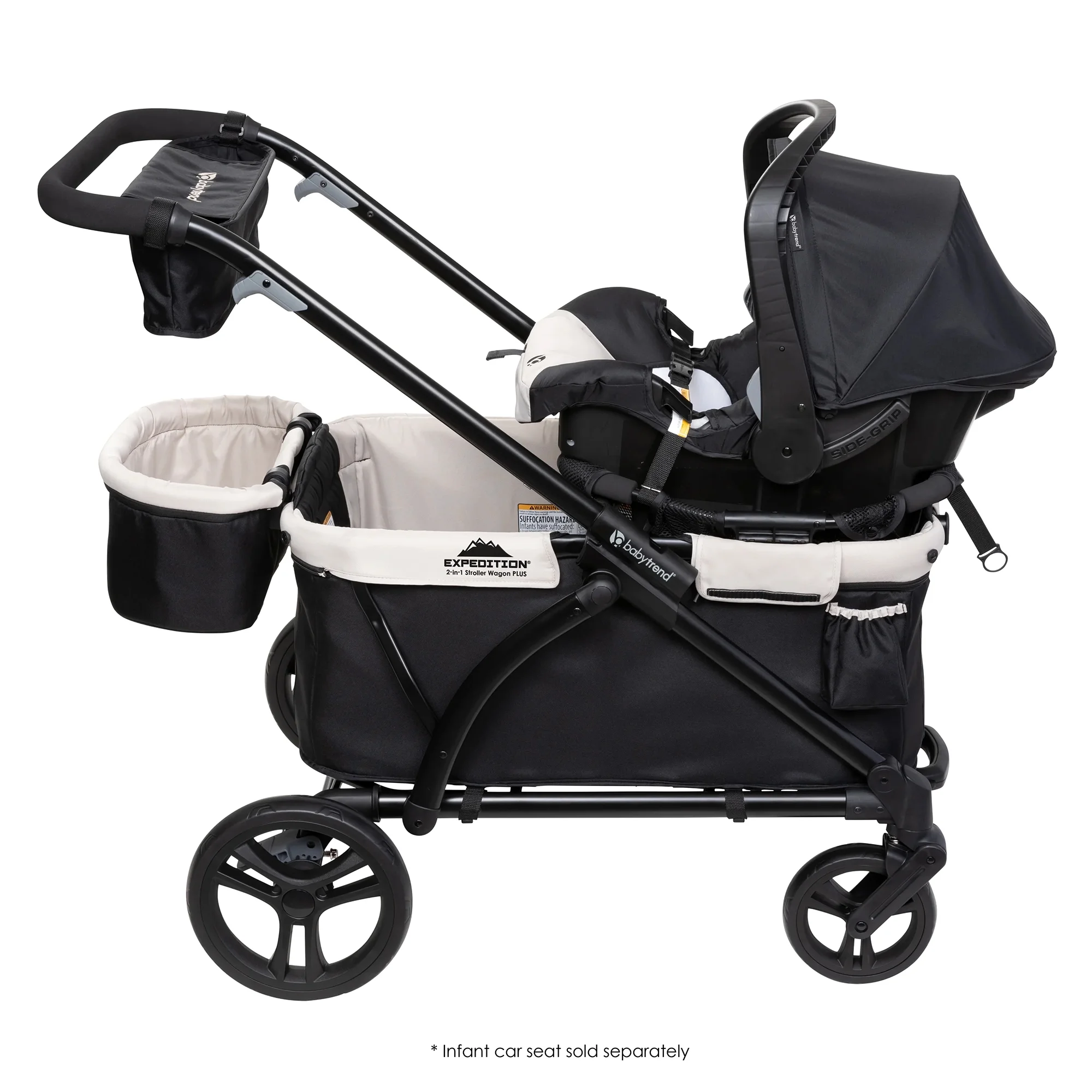 Baby Trend Expedition 2-in-1 Stroller Wagon PLUS with Canopy, Modern Khaki - Womvr