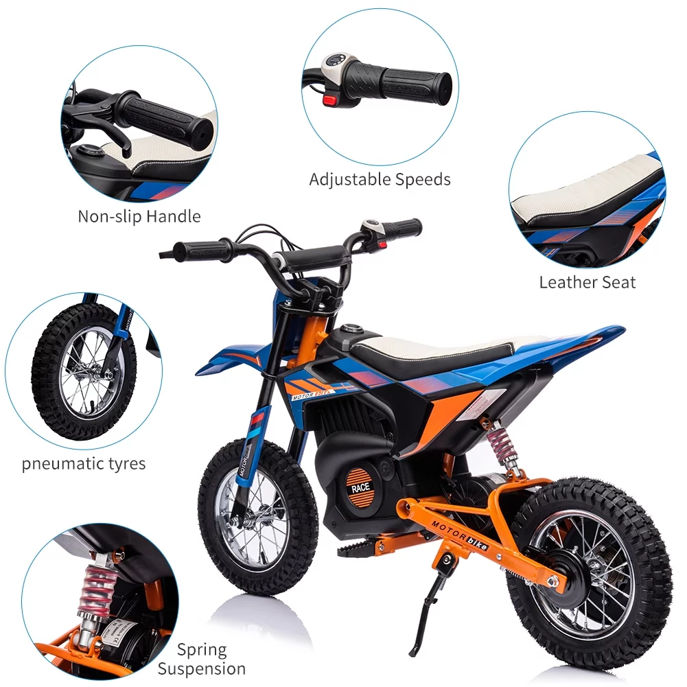 EastVita 24V 250W Electric Off-Road Motorcycle, Kids' Fast Speed Ride on Motocross Toys for Age 8+ Green - Womvr