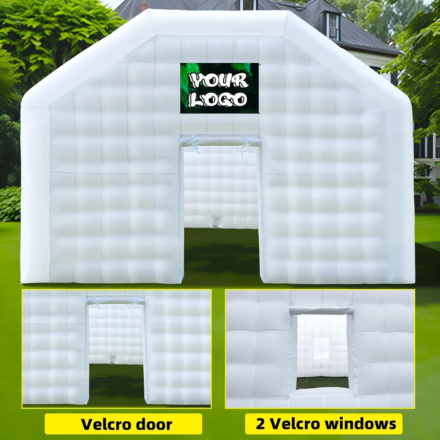 WARSUN Large Black Inflatable Night Club 30x20x13Ft Inflatable Party Tent with Logo Area Disco Cube Gazebo Event House - Womvr