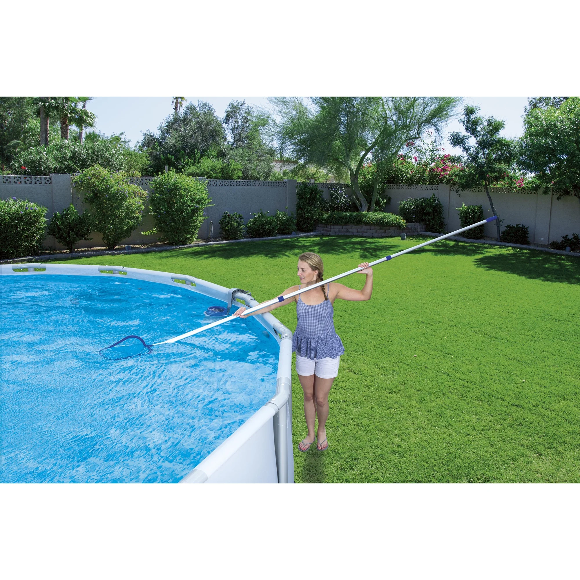 Bestway 18ft x 9ft x 4ft Rectangular Above Ground Swimming Pool Kit - Womvr