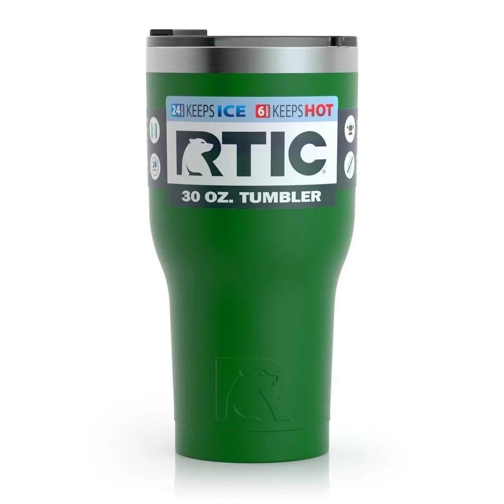 RTIC 30 OZ Insulated Tumbler Stainless Steel Coffee Travel Mug with Lid, Spill Proof, Hot Beverage and Cold, Portable Thermal Cup for Car, Camping, Deep Harbor - Womvr