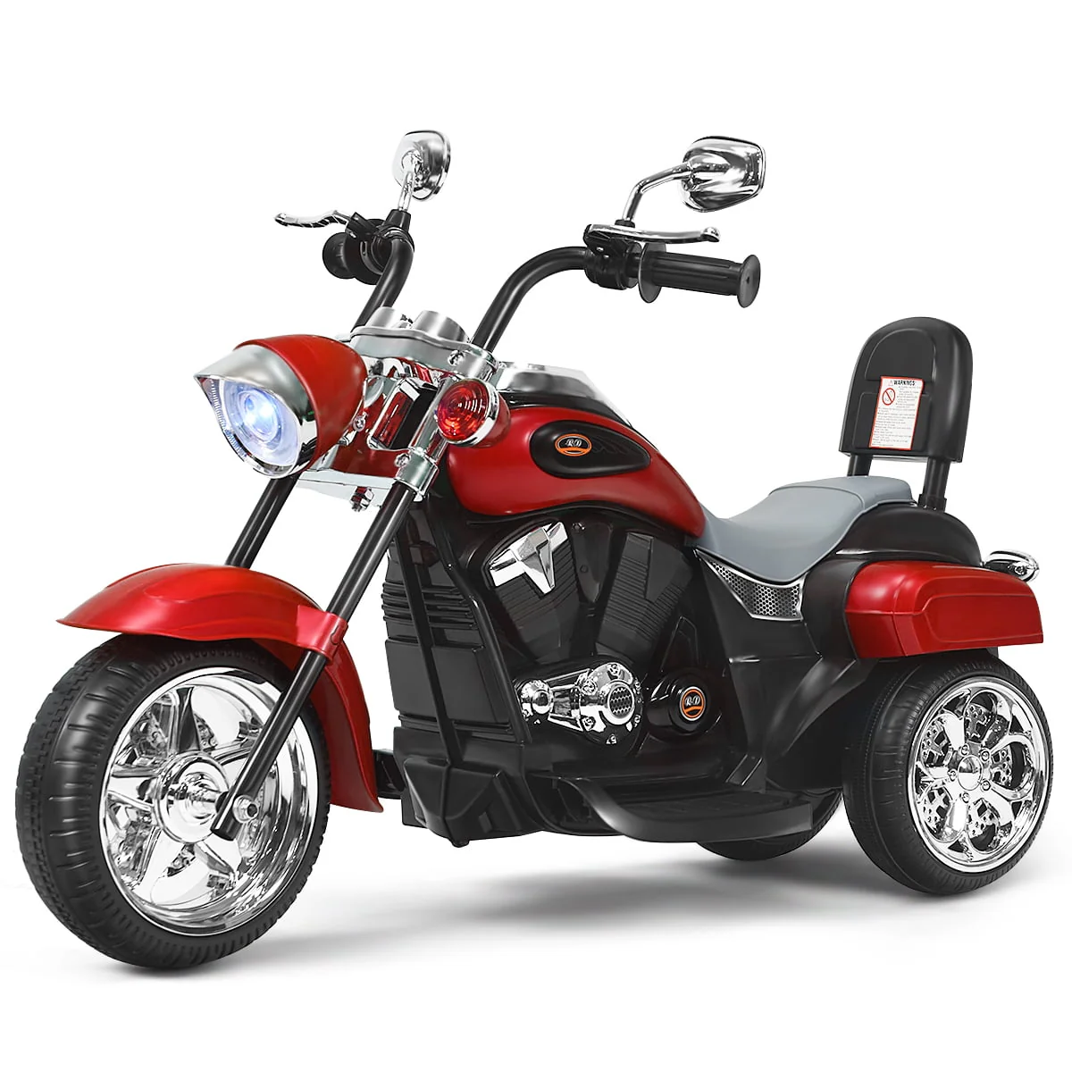 Costway 3 Wheel Kids Ride On Motorcycle 6V Battery Powered Electric Toy White - Womvr