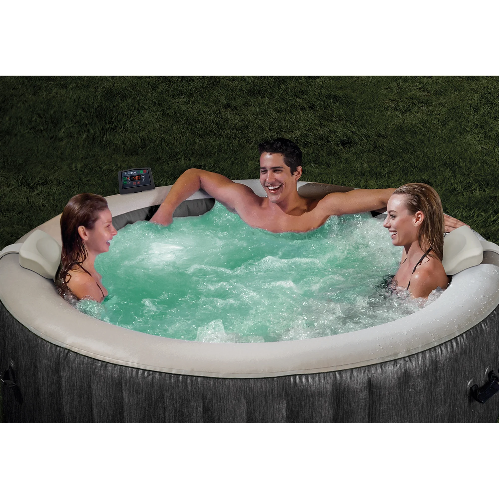 Intex PureSpa Plus 6 Person Inflatable Hot Tub Bubble Jet Spa, 85 x 28