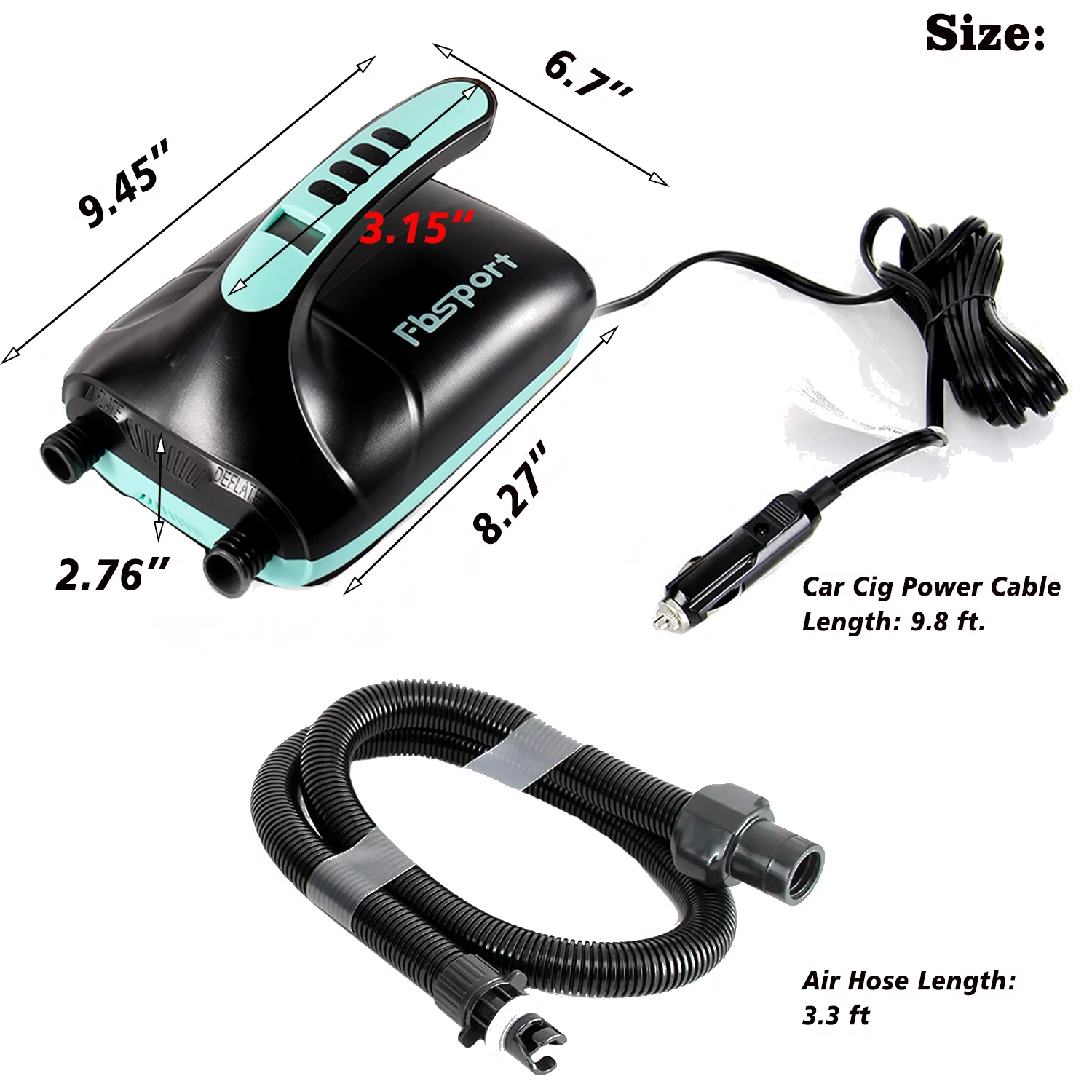 Fbsport 11ft Inflatable Paddle Board SUP, 6'' Thick W/Paddling Fins Pump & Accessories Pack, Green - Womvr