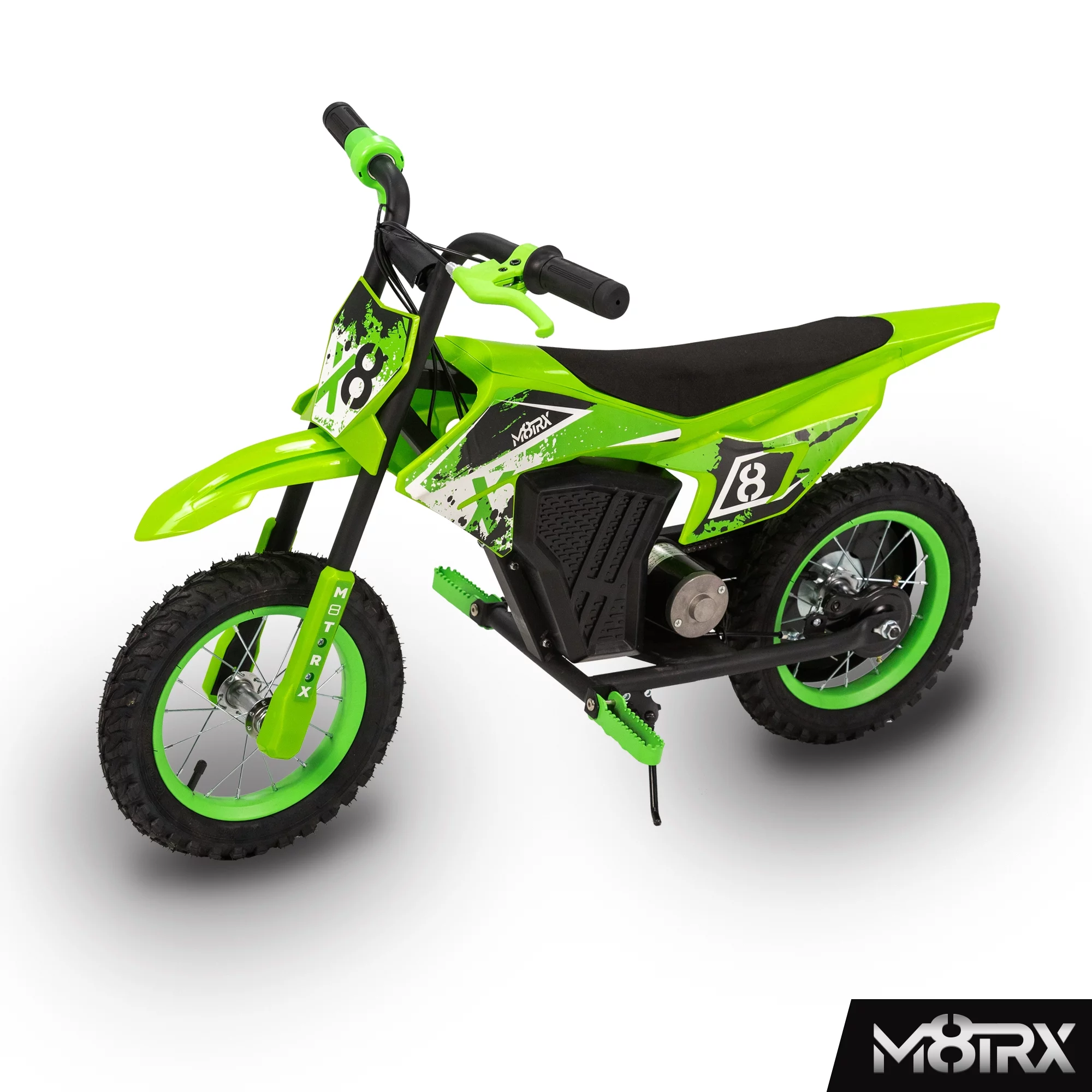 M8TRX 12V Mini Electric Child Dirt Bike, Battery Powered Toy Motorcycle, Kids Ride On, Ages 5 Years and Up, Green - Womvr