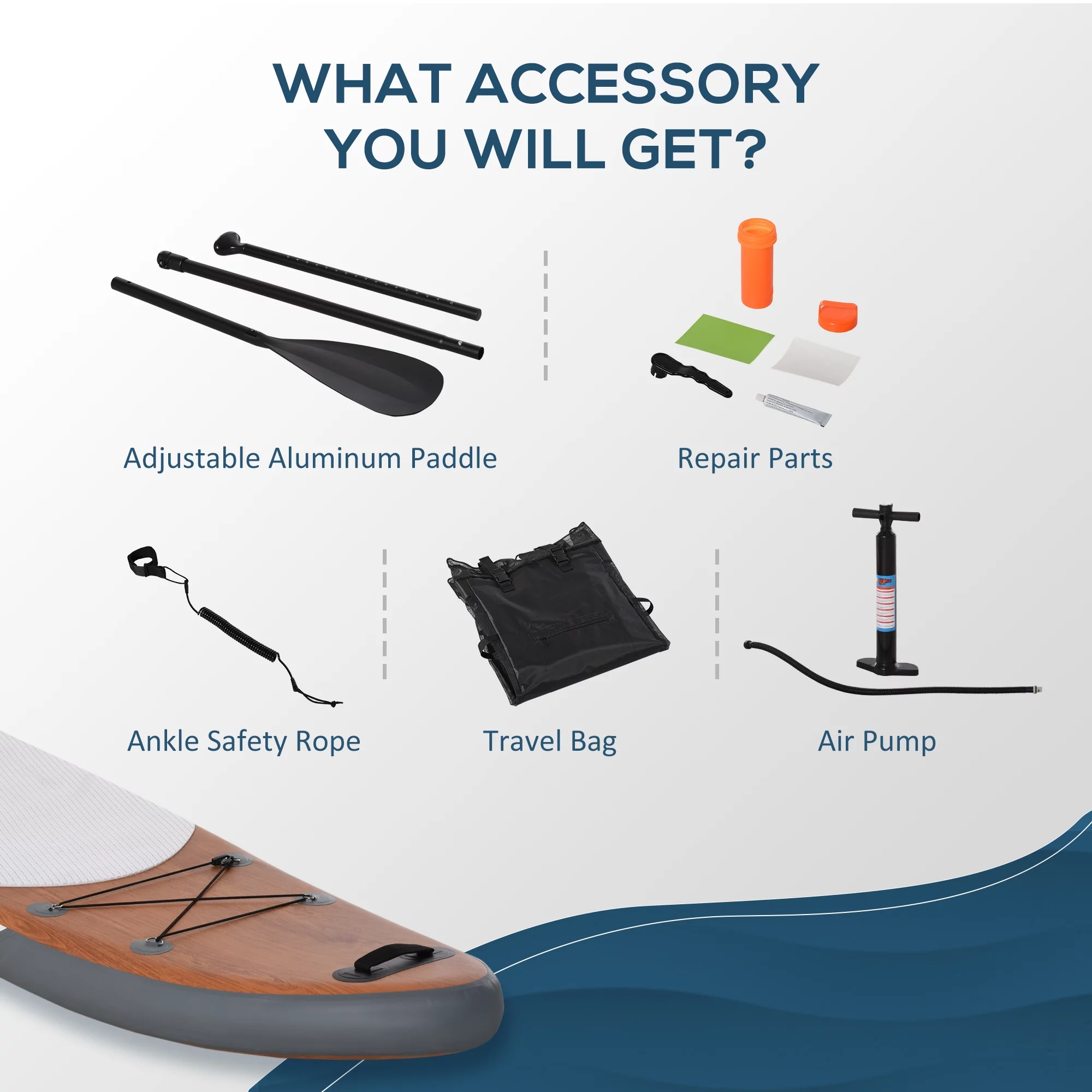 Soozier Inflatable Stand Up Paddle Board Ultra-Light Yoga SUP with Non-Slip Deck Pad, Premium Accessories, Waterproof Bag, Safety Leash and Hand Pump for Surfing, Touring and Fishing, Blue - Womvr