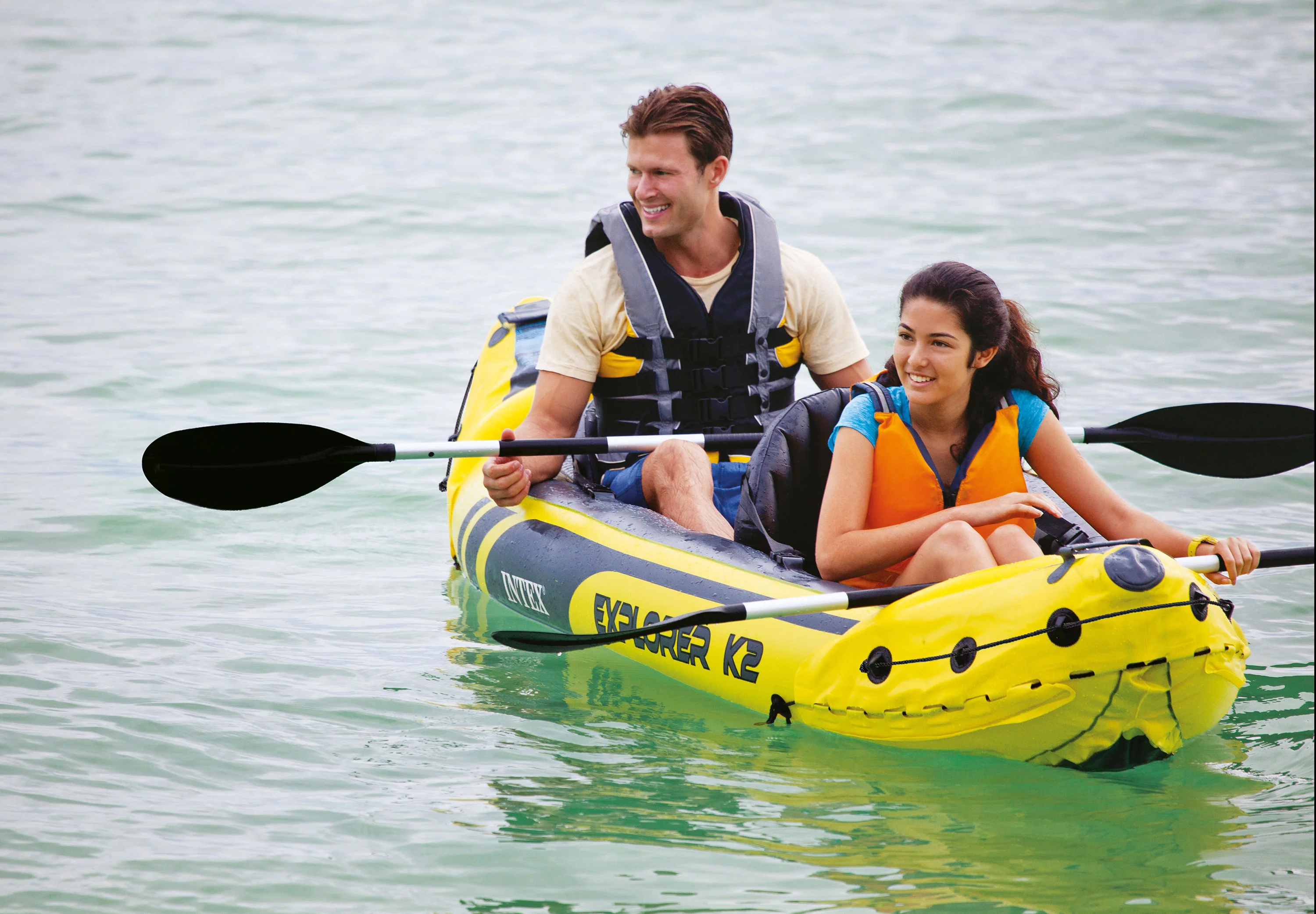 Intex Explorer K2 Inflatable Kayak with Oars and Hand Pump - Womvr