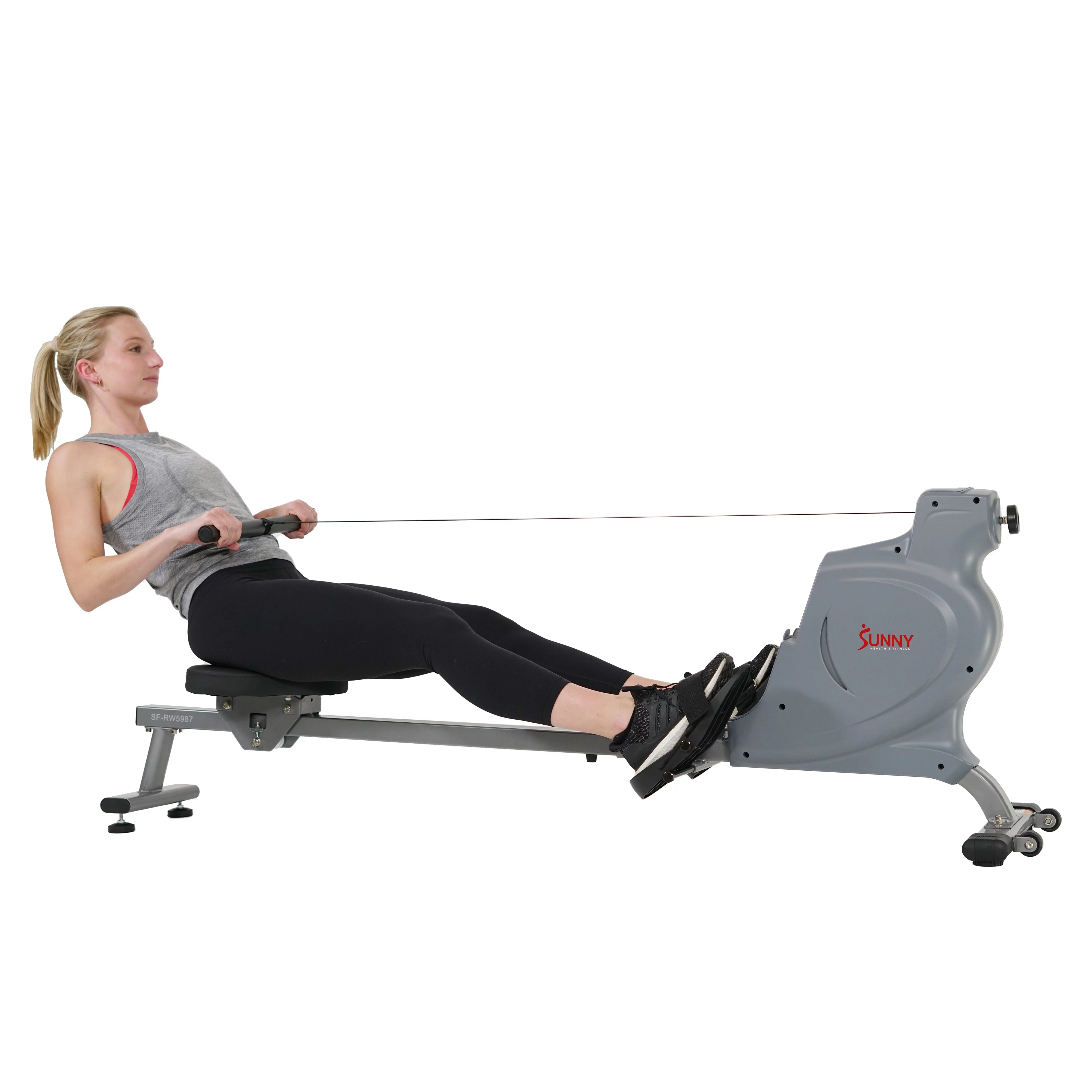 Sunny Health & Fitness Space Efficient Rowing Machine Rower Magnetic Resistance for at Home Exercise Workouts, SF-RW5987 - Womvr