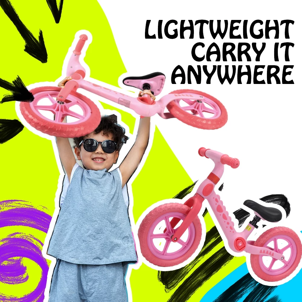 Hoverheart Dinosaur Balance Bike, No Pedal Kids Toys Baby Balance Bike Child Push Along Walking Bike (Blue) - Womvr