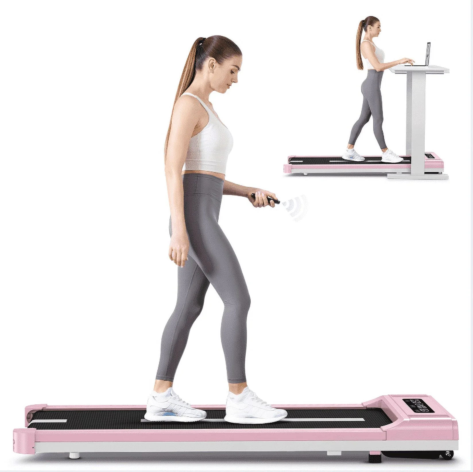 Home Fitness Code Foldable Treadmill with Bluetooth Speaker, 3HP Under Desk Treadmills for Home - Womvr