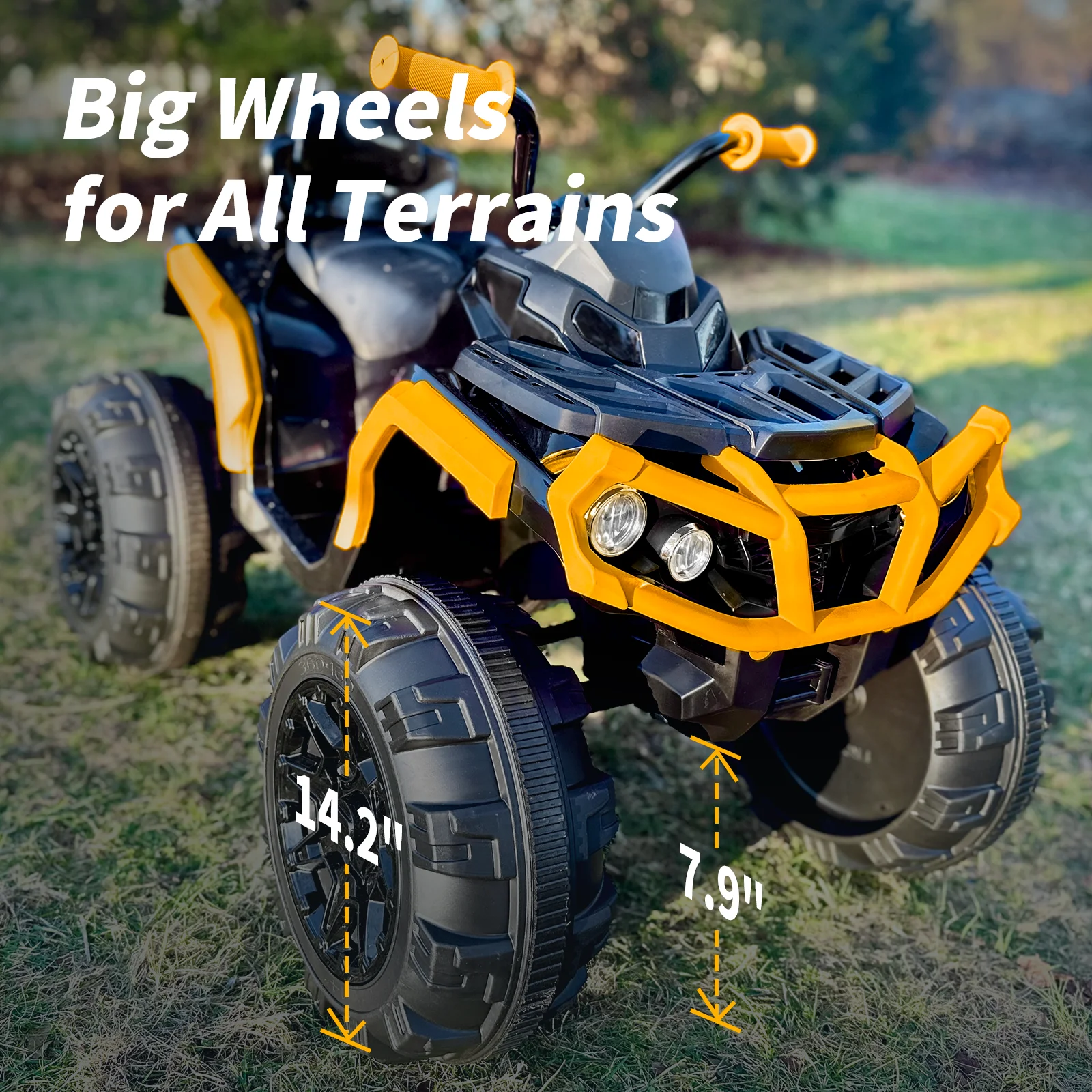 Outfunny 24V Kids 4 Wheeler, Electric ATV Quad Ride-on Toy for Big Kids Ages 3 and up - Womvr