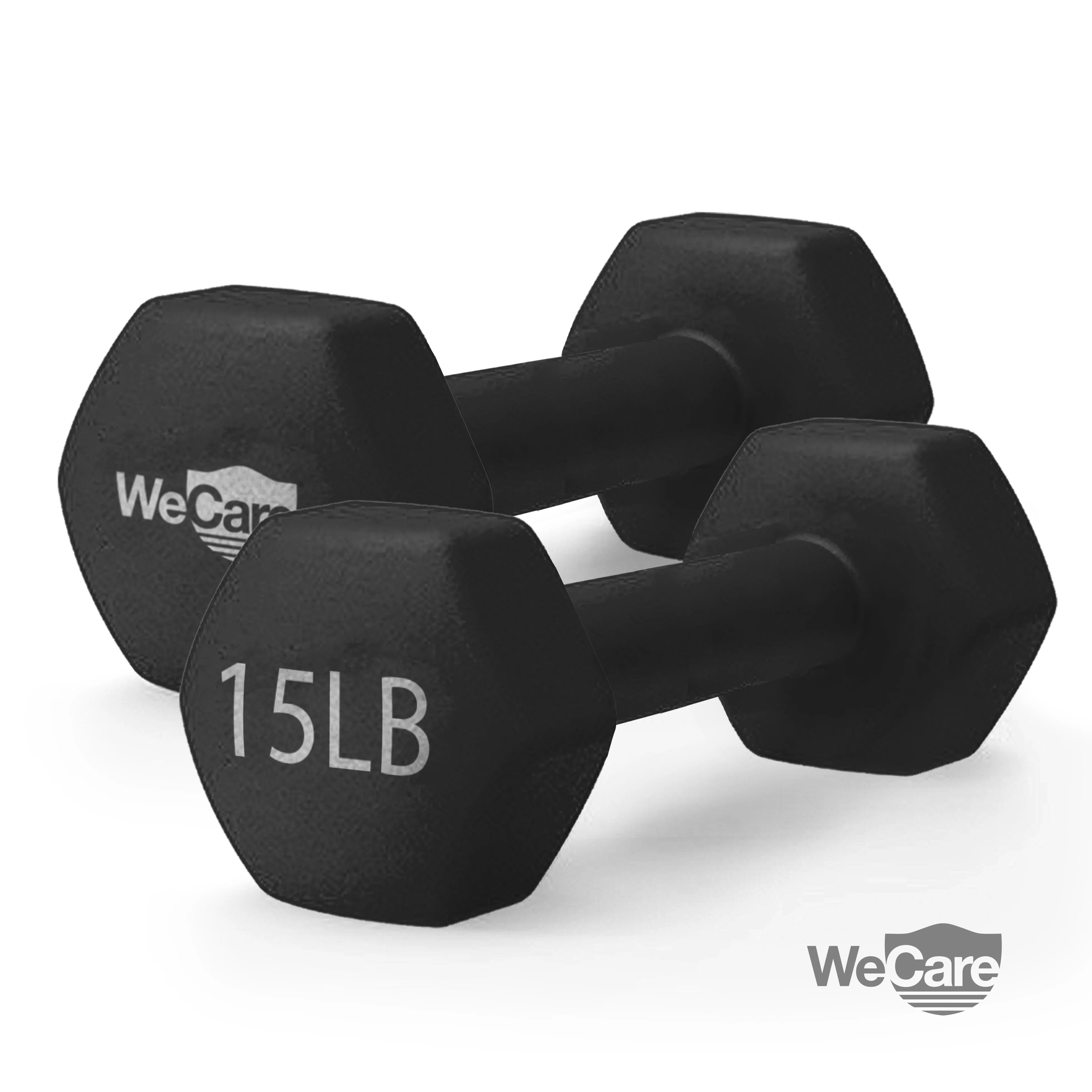 WeCare Fitness, 15lb Neoprene Dumbbell, Pair - Black - Womvr