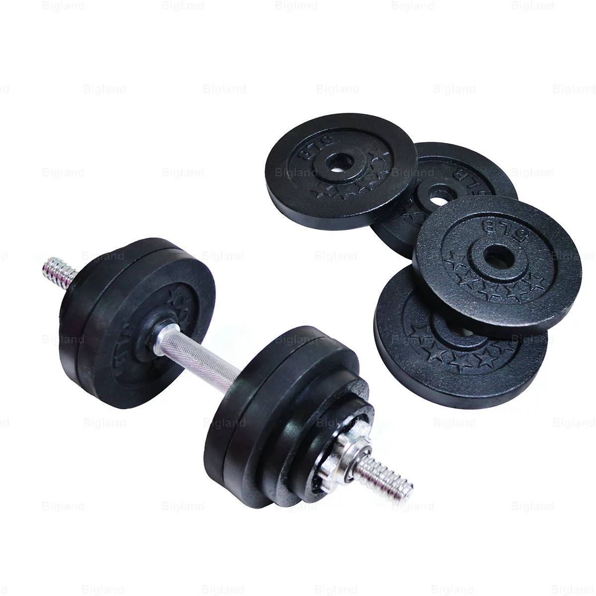 105 lbs Adjustable Dumbbell Weight Set of 2 Black Plated Cast Iron - Womvr