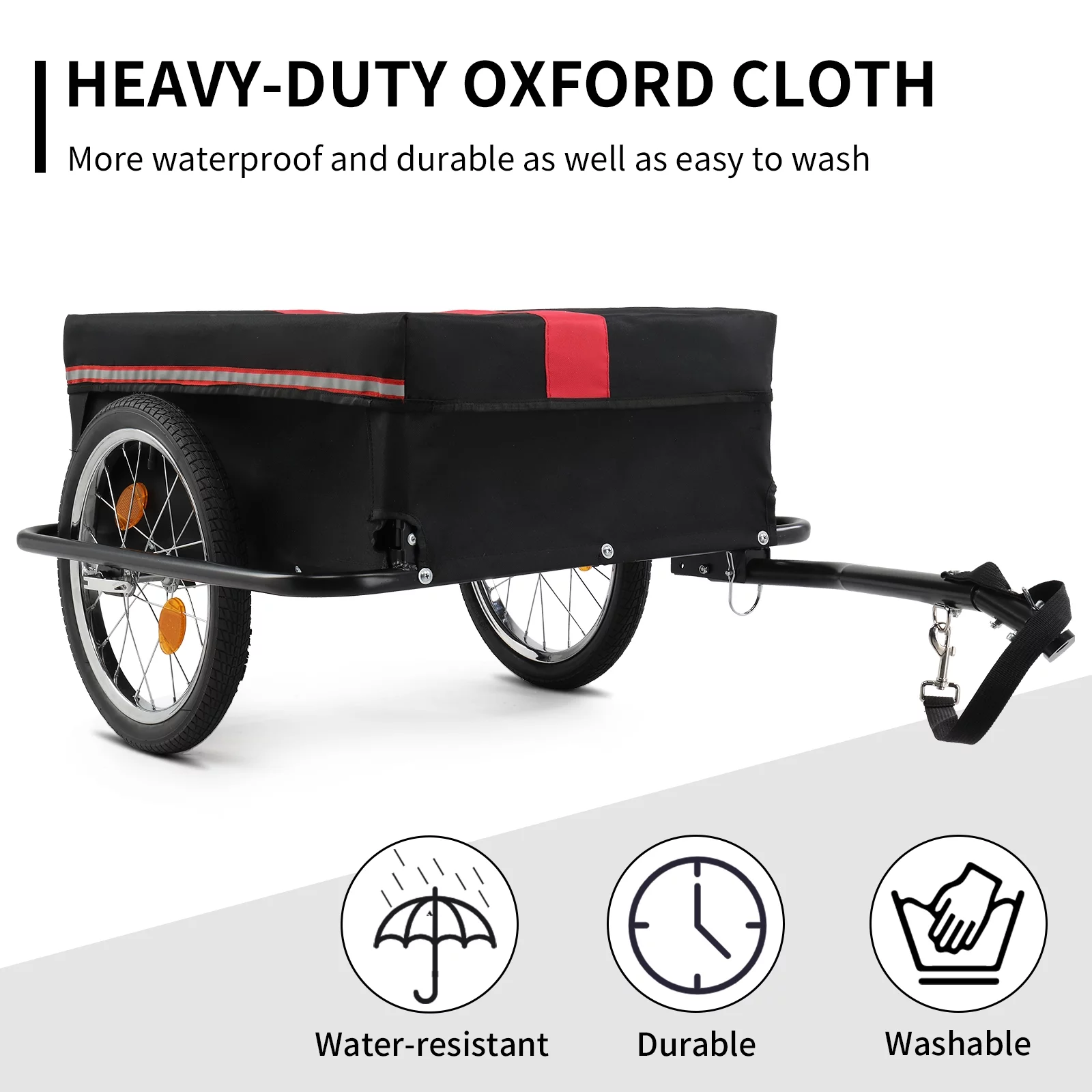 Ktaxon Bike Cargo Trailer with Removable Cover, Bicycle Wagon Trailer with 16