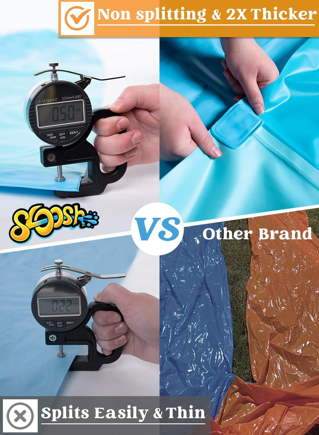 Syncfun Water Slides with 2 Boogie Boards, 22.5ft Backyard Outdoor Lawn Slip Waterslide with Sprinklers Summer Toy for Summer Party Yard Lawn Outdoor Water Play Activities - Womvr