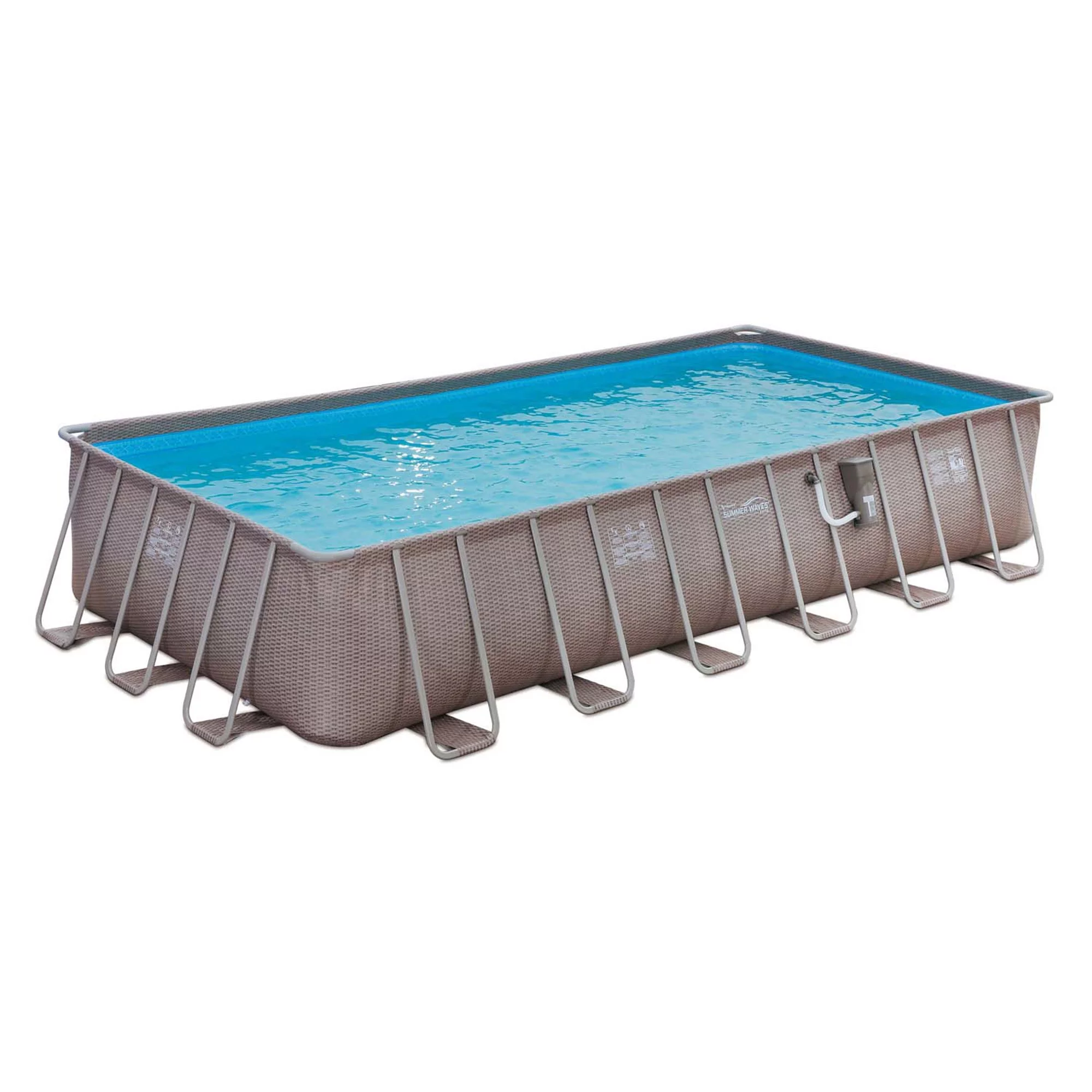 Summer Waves 24 x 12 x 4.5' Rectangle Above Ground Frame Swimming Pool Set - Womvr