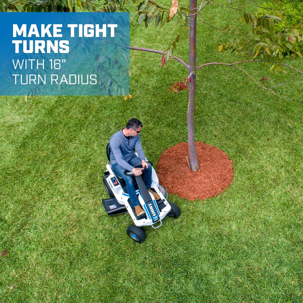 HART 80-Volt 30-inch Deck Lithium-Ion Riding Lawn Mower Kit, (1) Super Charger - Womvr