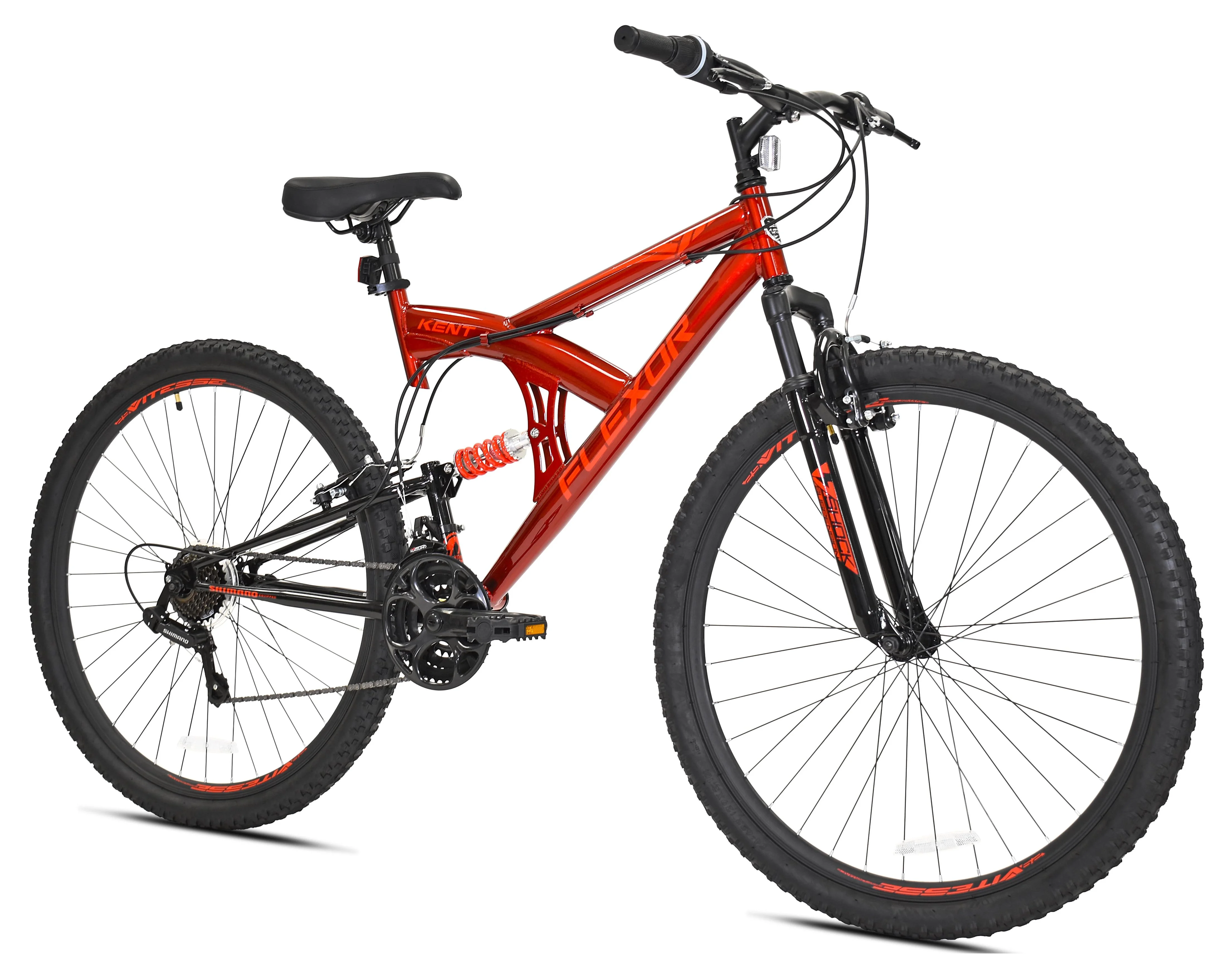 Kent 29 in. Flexor Men's Dual Suspension Mountain Bike, Red - Womvr