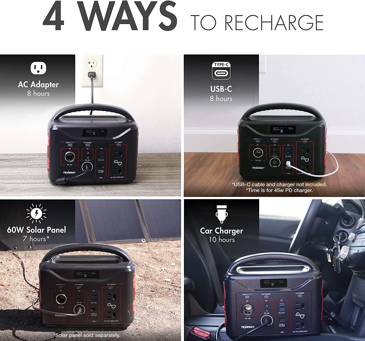 Tenergy 300Wh Portable Power Station / Battery LiFePO4 200W (Surge 400W) - Womvr