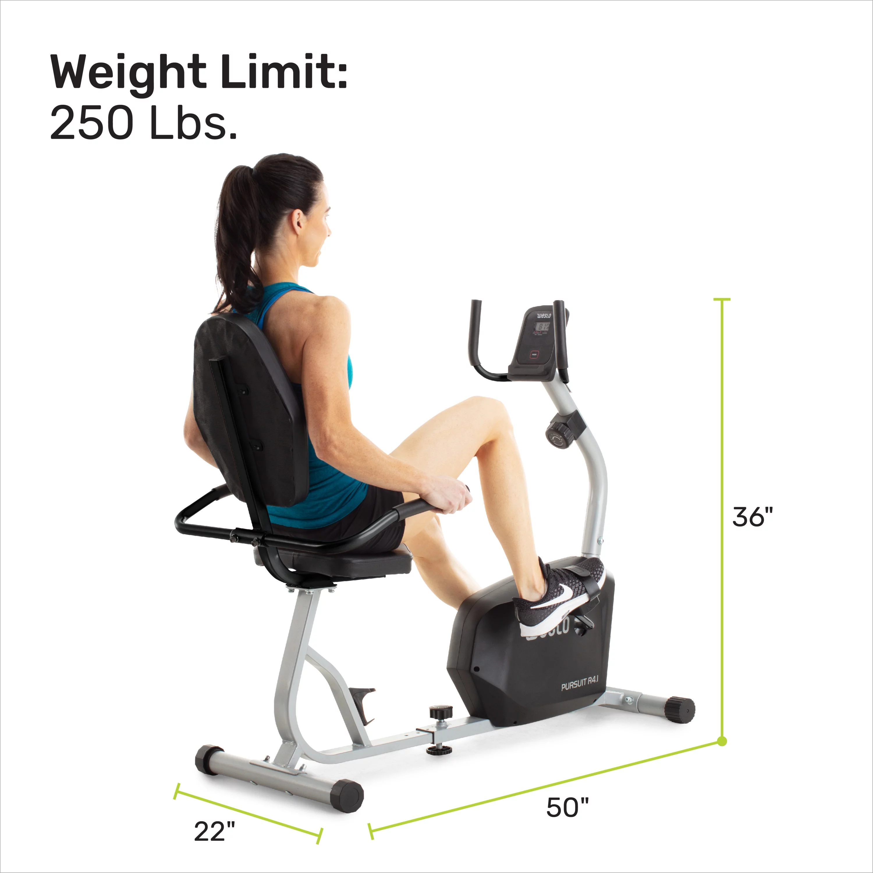 Weslo Pursuit R 4.1 Recumbent Exercise Bike with Inertia-Enhanced Flywheel - Womvr