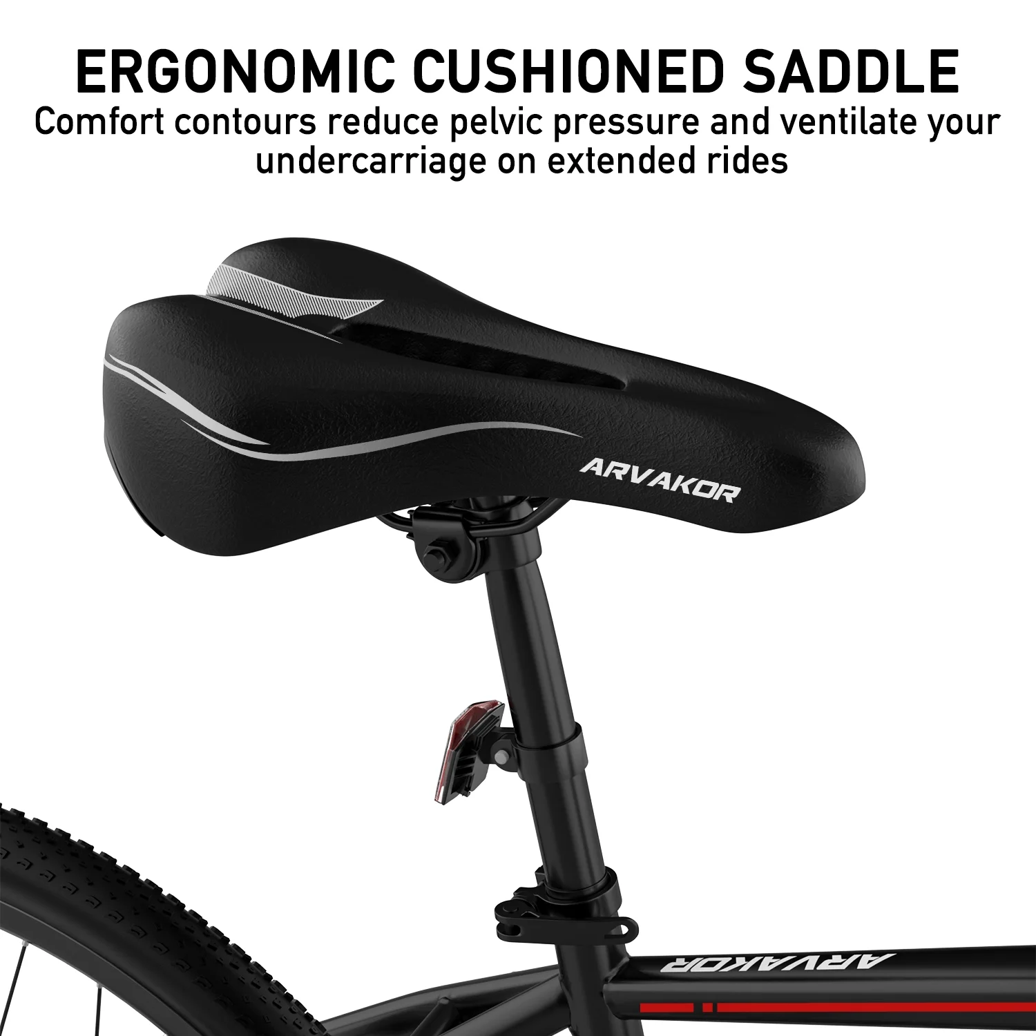 ARVAKOR 26'' Mountain Bike with Daul Disc Brakes, 21 Speed, Aluminium Alloy Frame MTB, Black - Womvr