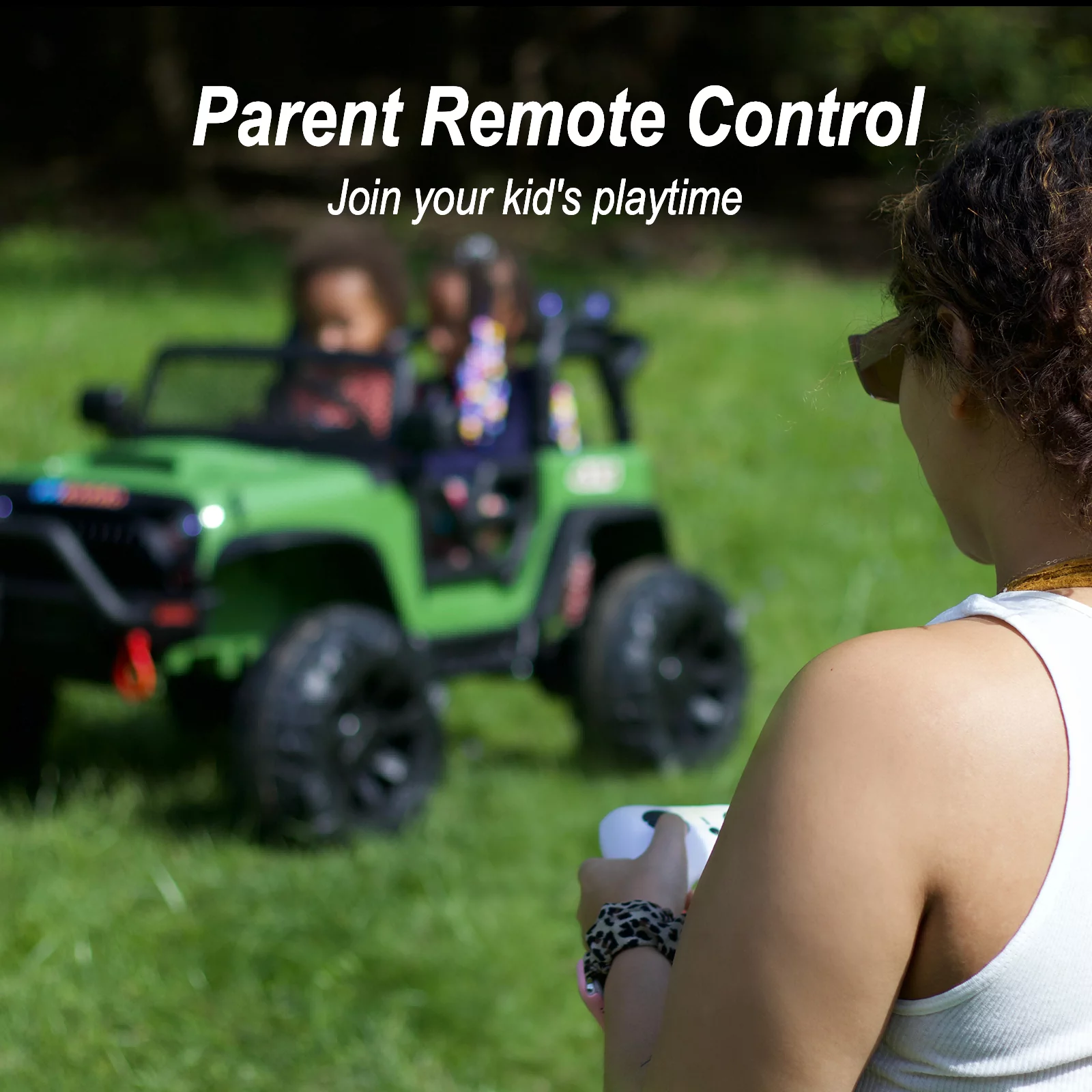 Hikiddo 24V Kids Ride on Truck, 2 Seater Powered Ride on Toy Car with Remote - Womvr