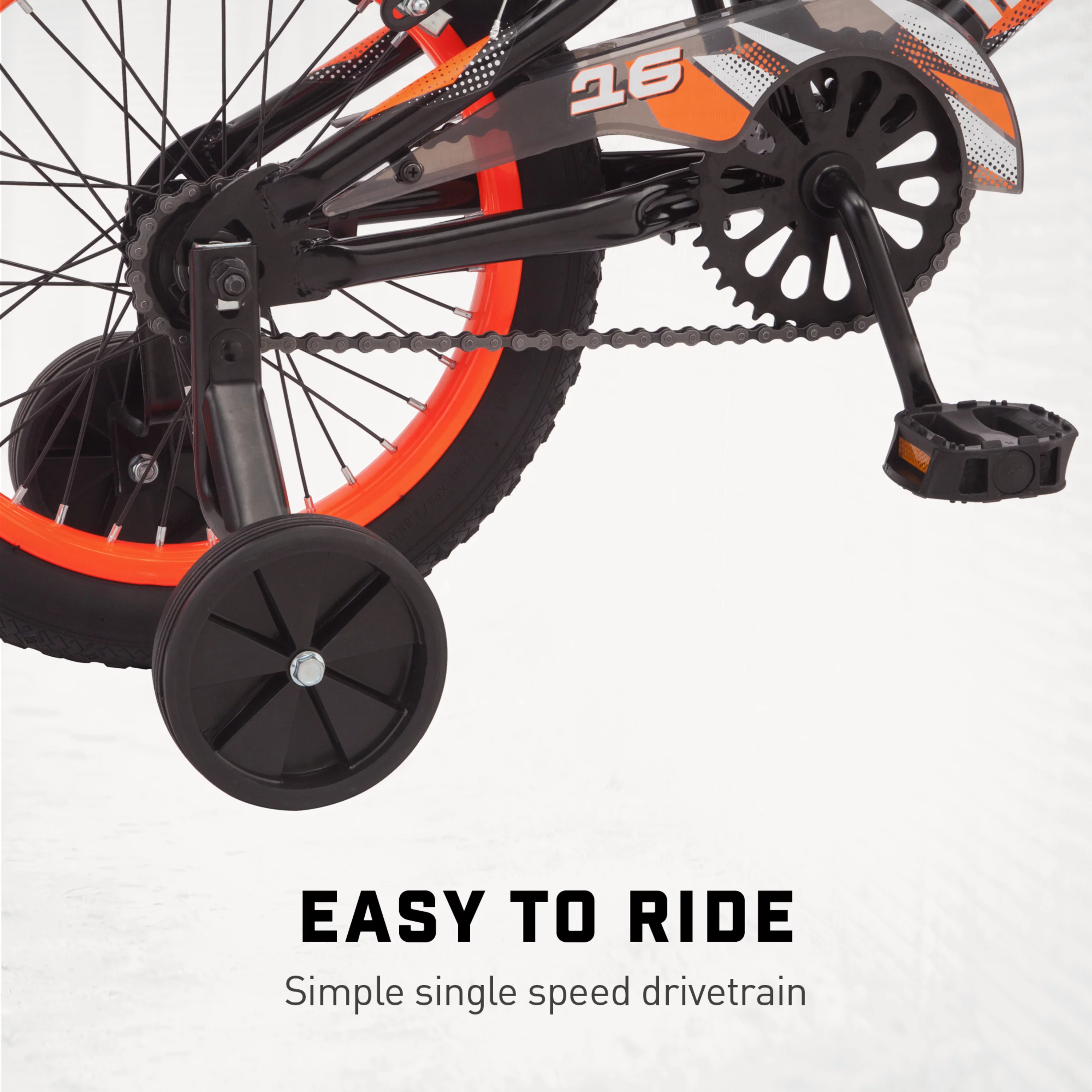 Mongoose Mutant 16 inch Kid's BMX Bike, Boys/Girls, Ages 3-5, Black & Orange - Womvr