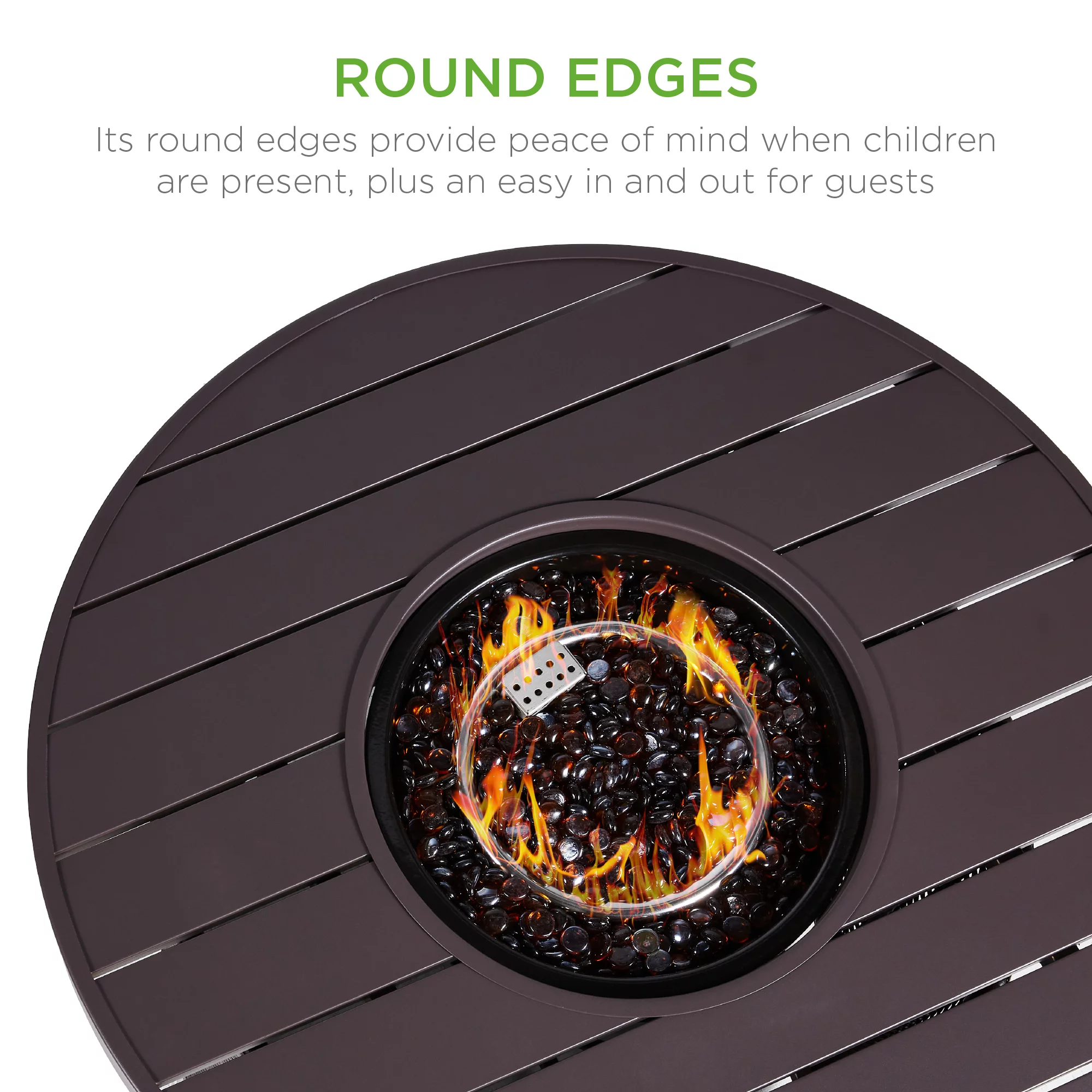 Best Choice Products 32in Round Gas Fire Pit Table, 50,000 BTU Outdoor Wicker Patio Propane Firepit w/ Cover - Brown - Womvr