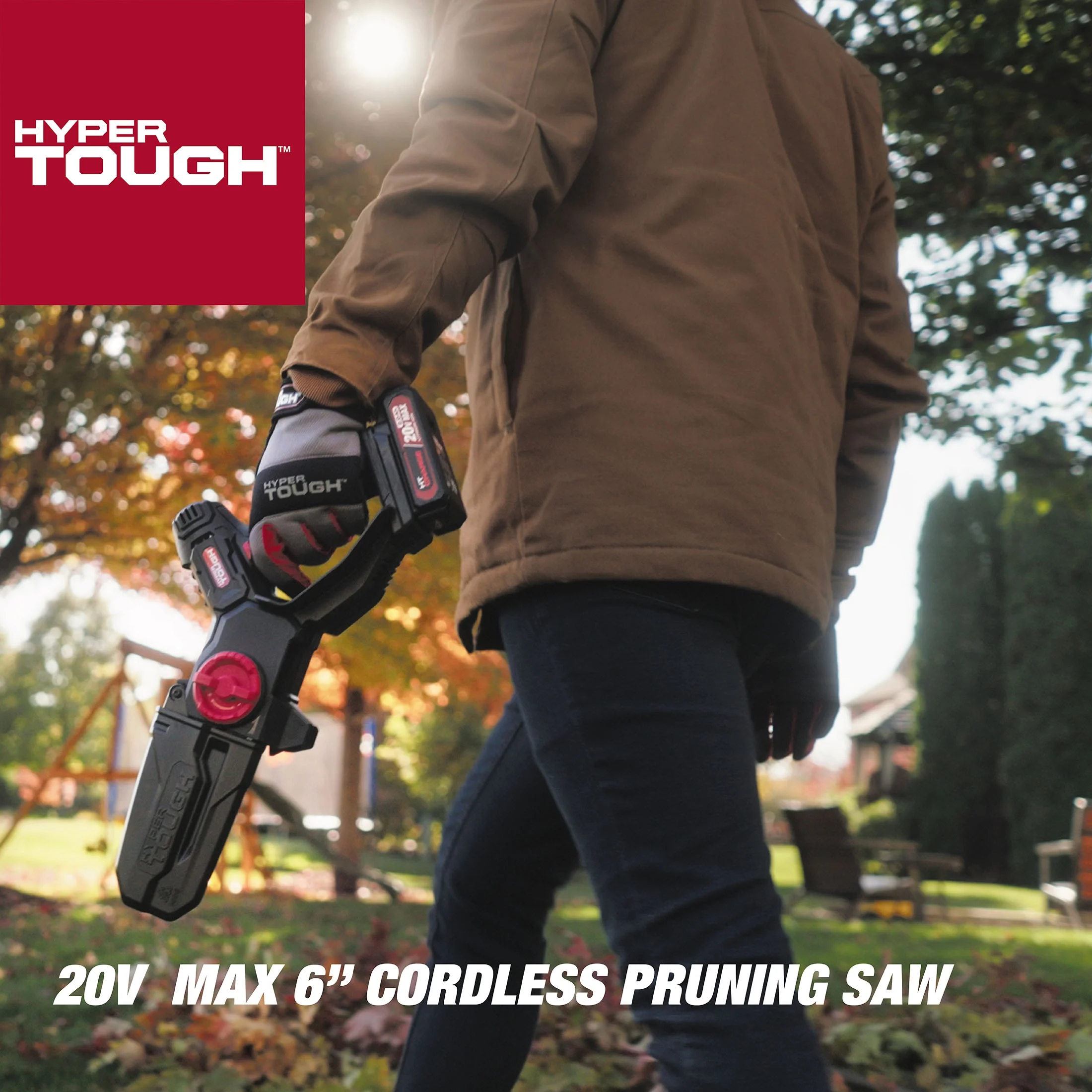 Hyper Tough 20-Volt 6-inch Mini Chainsaw with Battery and Charger, HT13-401-003-03 - Womvr