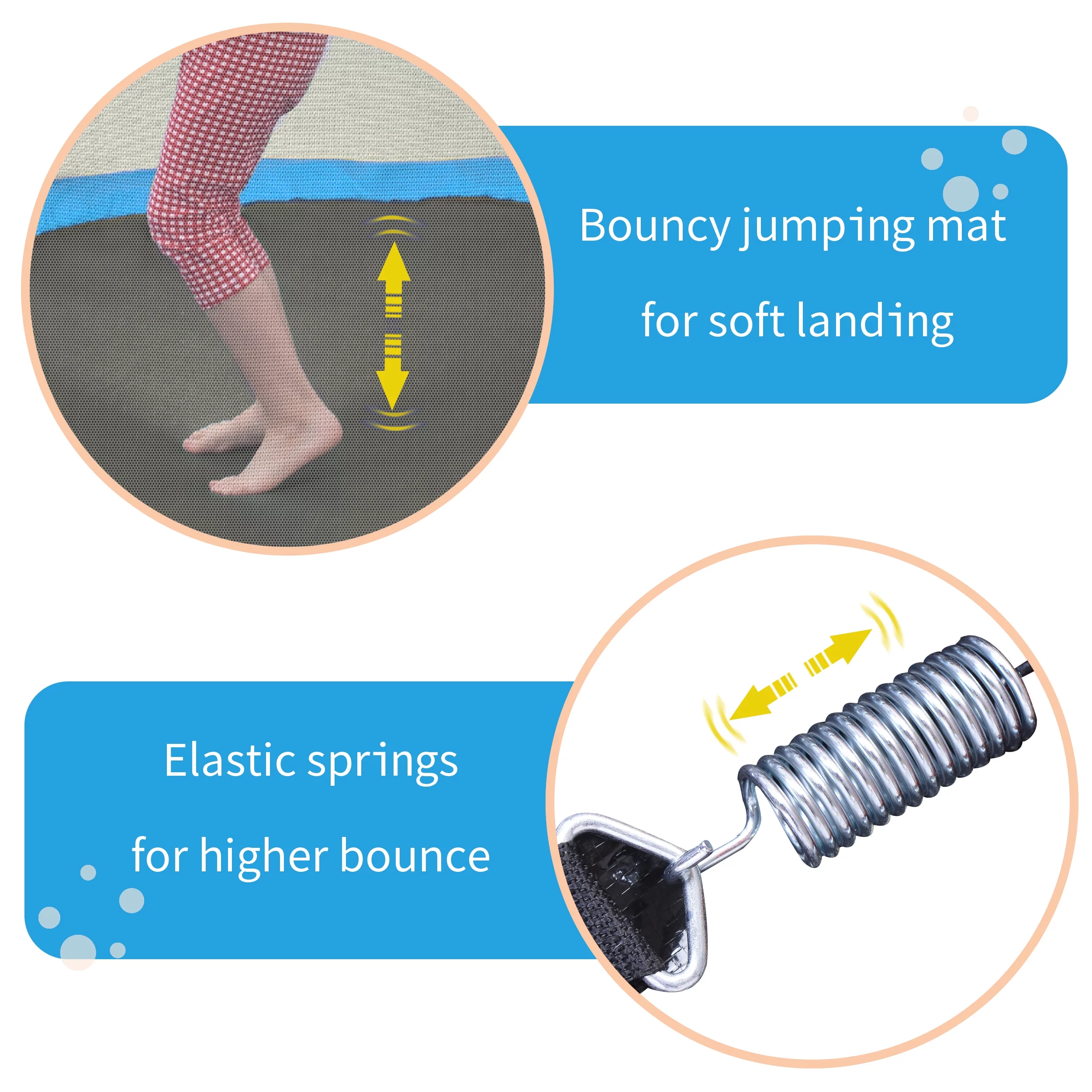 EUROCO  55'' Trampoline for Kids, Toddlers Trampoline with Enclosure Net and Balls, Mini Trampoline, Indoor & Outdoor Trampoline, Gifts for Kids, Baby Toddler Trampoline Toys, Green - Womvr