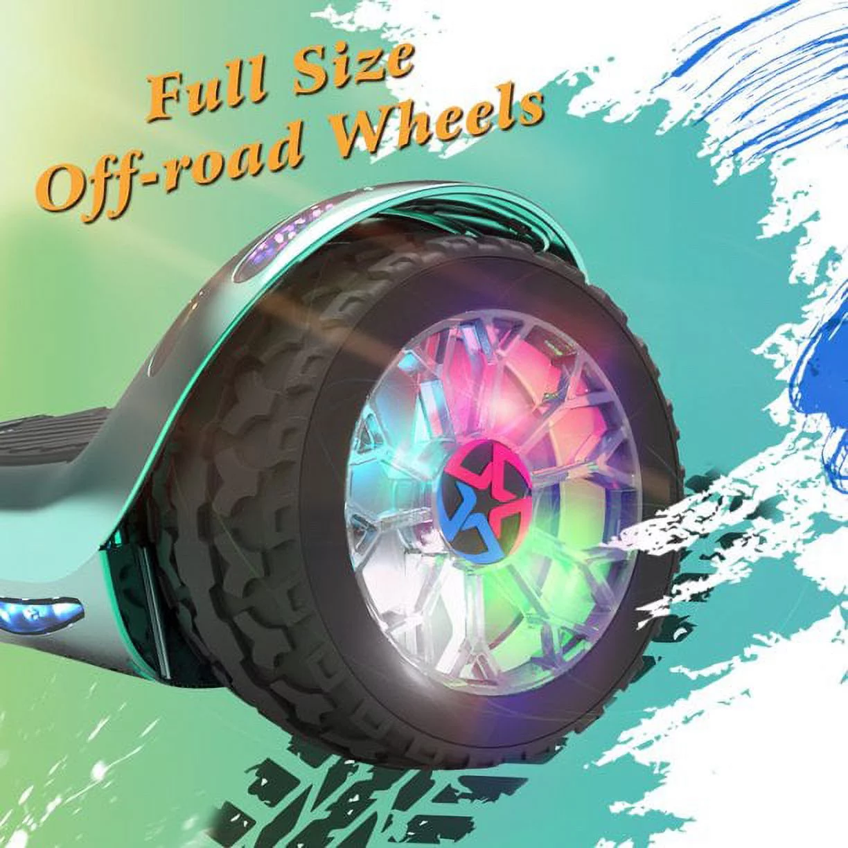 Hoverstar ul2272 Hoverboard All-Terrain LED Flash Wide All Terrian Wheel, Blue - Womvr