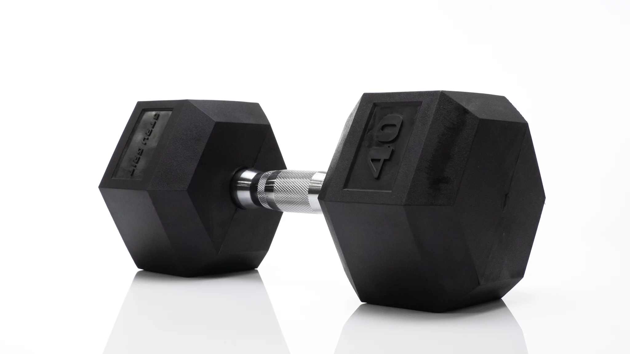 Tru Grit Fitness 40lb Black Rubber Hex Dumbbell, Single - Womvr