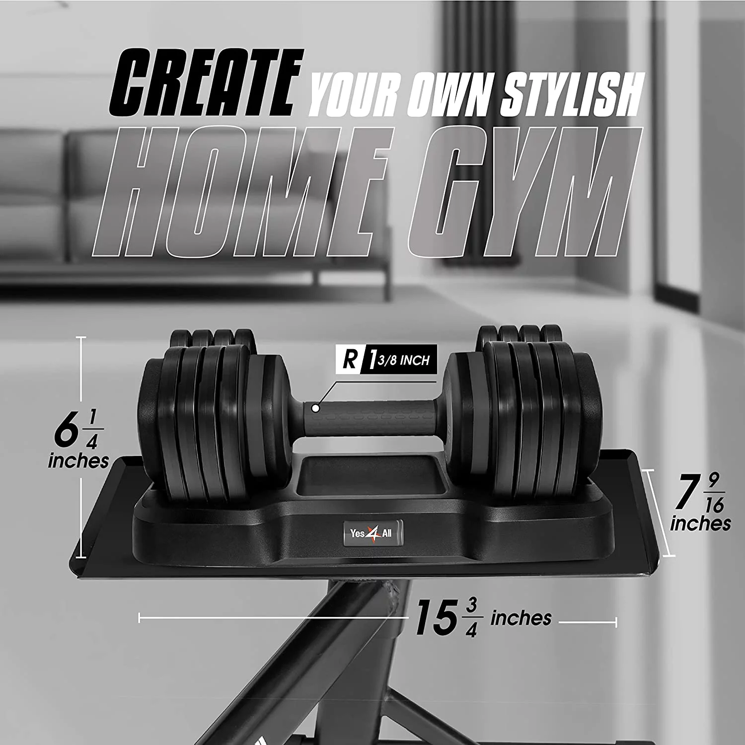 Yes4All 55lbs Adjustable Dumbbell, Quick Select 15-55 Red, Pair - Womvr