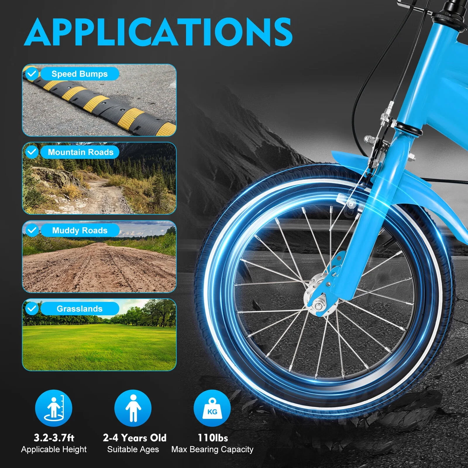 YIYIBYUS 14 Inch Kids Bike Boy Girl Safe Bicycle with Training Wheels and Adjustable Seat, White - Womvr