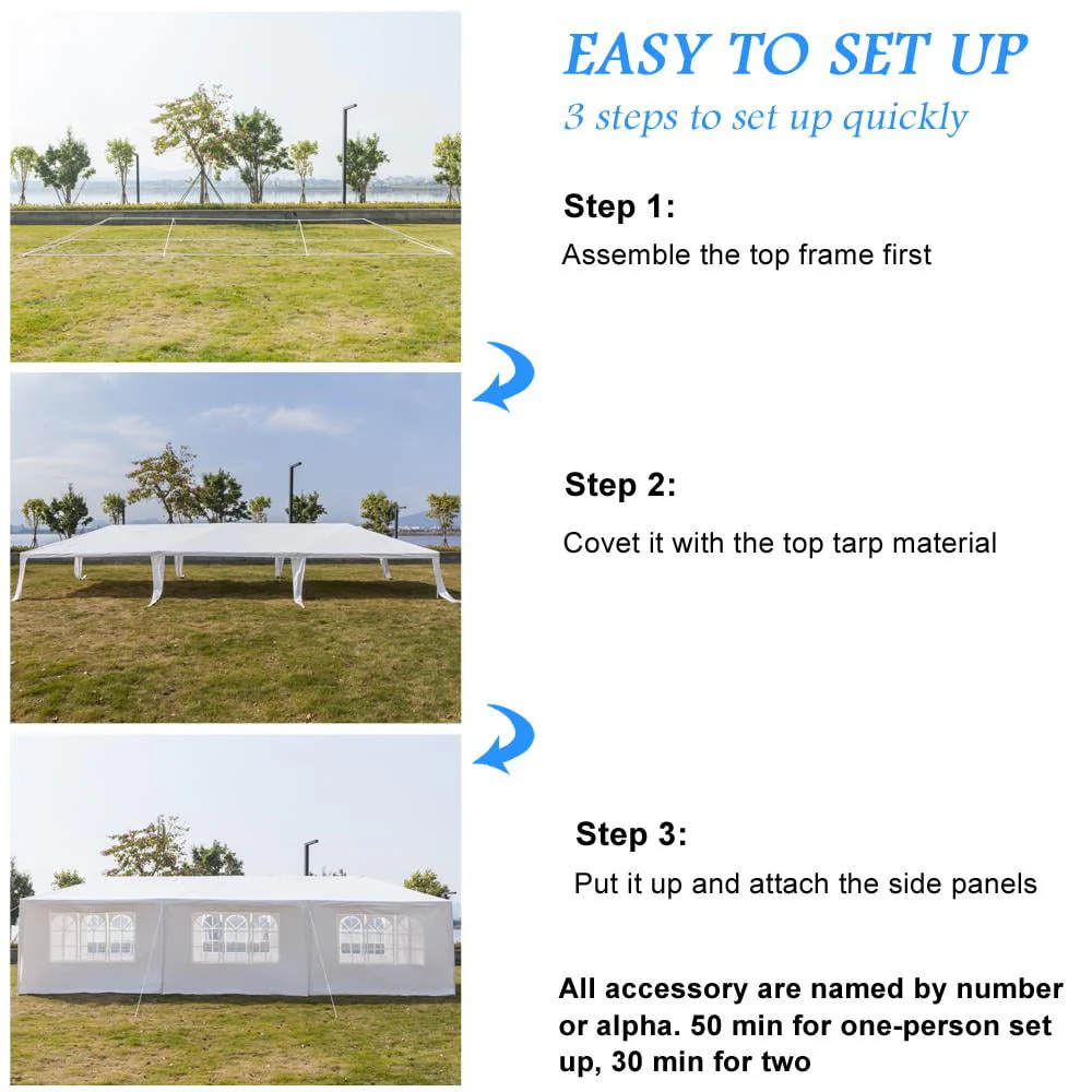 Ktaxon 10' X 30' Canopy Tent with 8 Side Walls for Party Wedding Camping and BBQ - Womvr