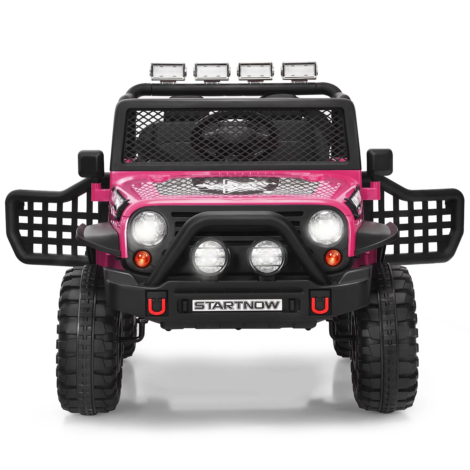 Costway 12V Kids Ride On Truck Remote Control Electric Car with Lights&Music Red - Womvr