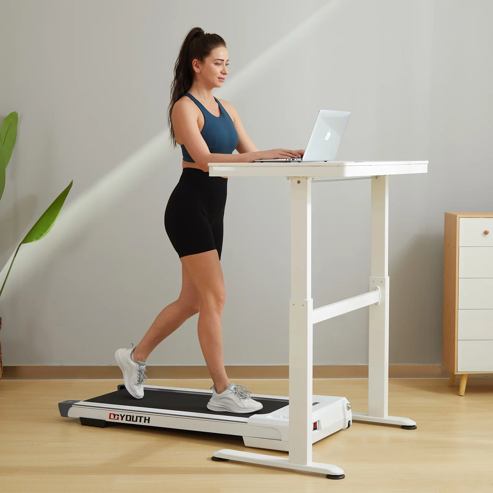 GOYOUTH Under Desk Treadmill with Remote Control, Bluetooth Speaker & LED Display Perfect for Home Gym or Office - Womvr