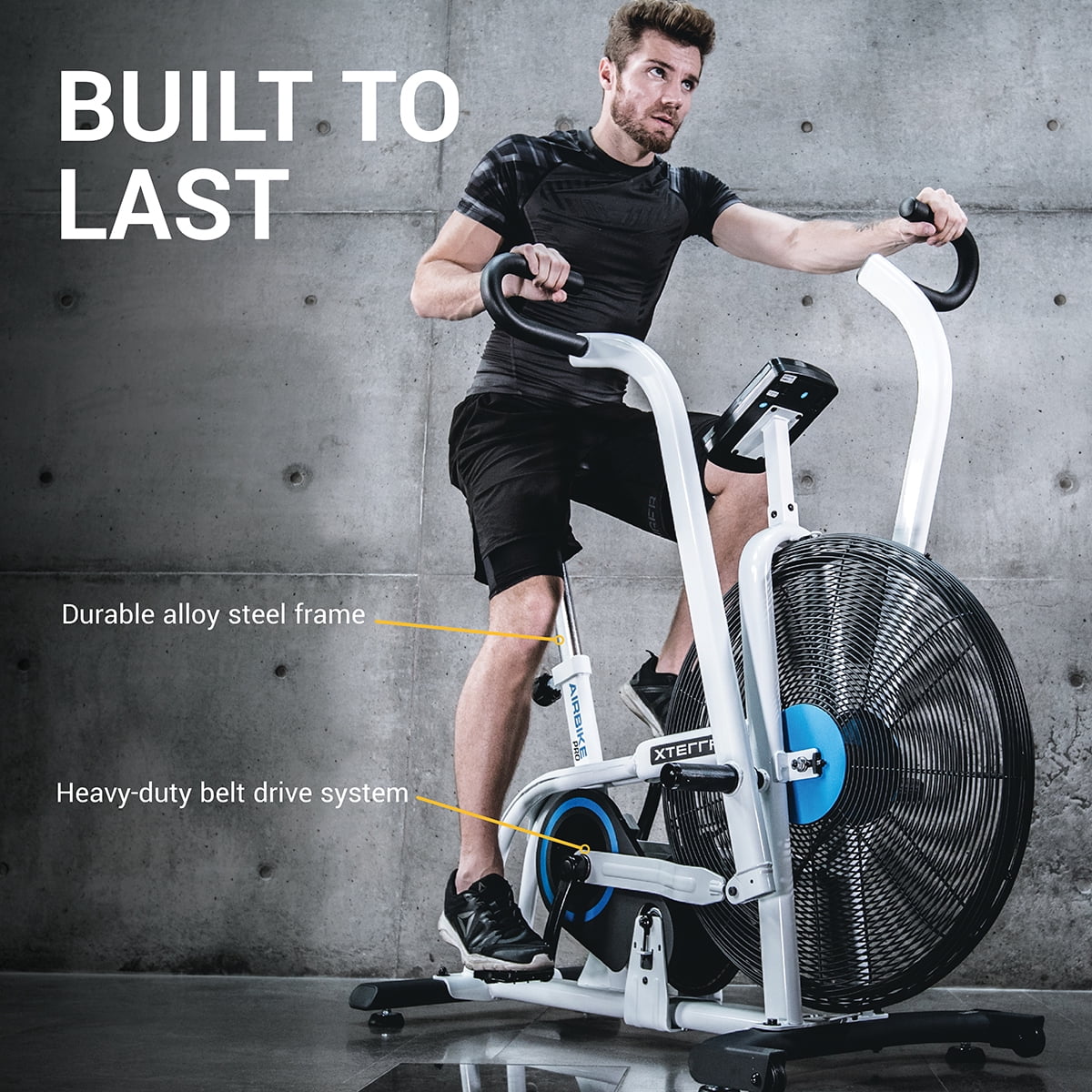 XTERRA Fitness Air650 Air Resistance Fan Upright Bike with LCD Display and 350 lb Weight Limit - Womvr