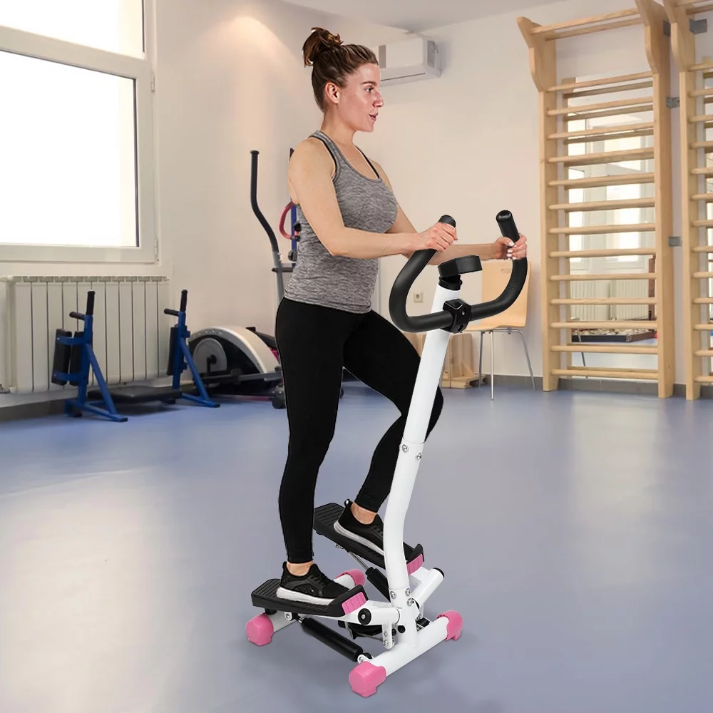 UBesGoo Mini Aerobic Stepper, Stair Climber Twist Fitness Machine with handle, Pink - Womvr