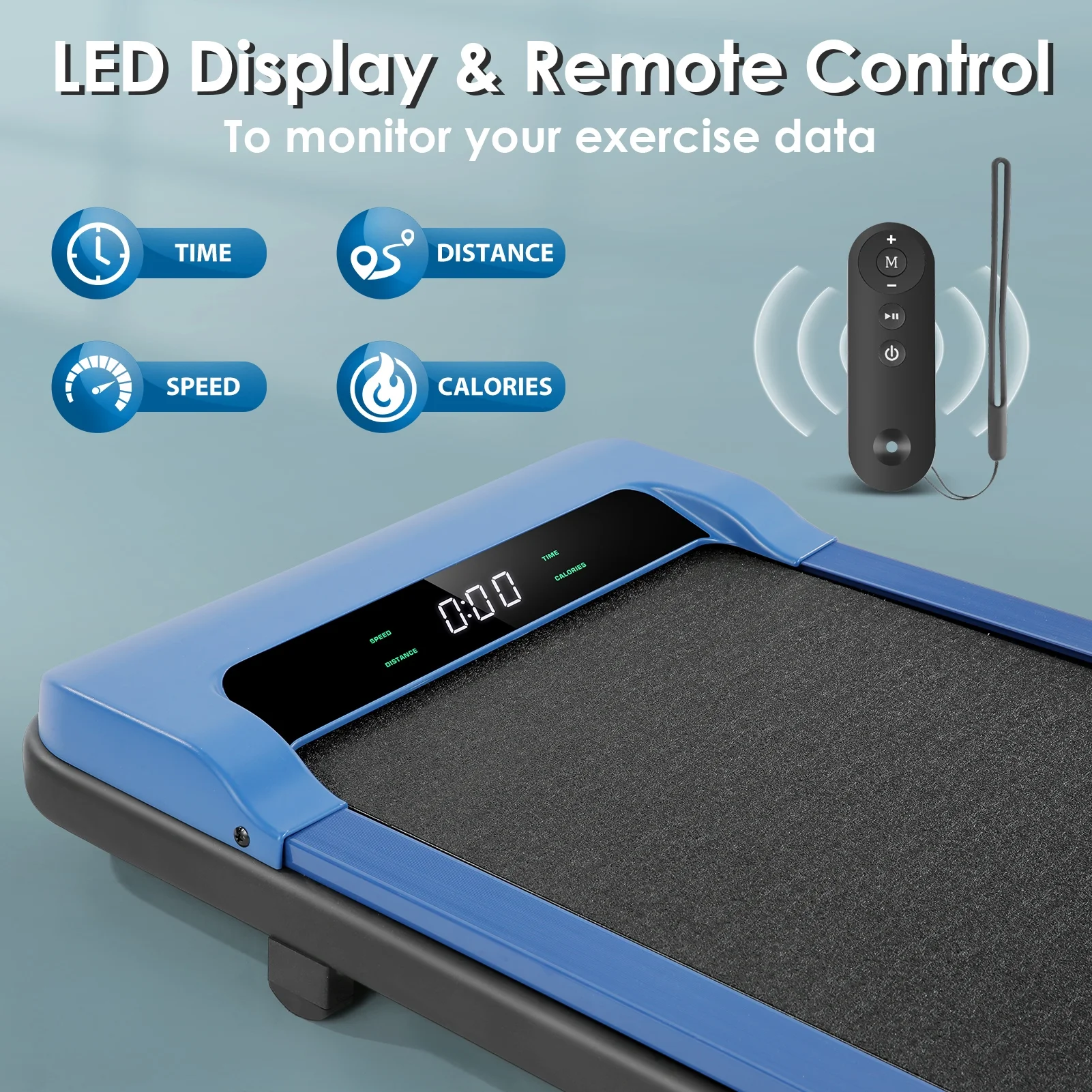 Tikmboex 2.5HP Under Desk Treadmill with LED Display Wireless Remote Control .Quiet & Compact Walking Pad for Home Office - Womvr