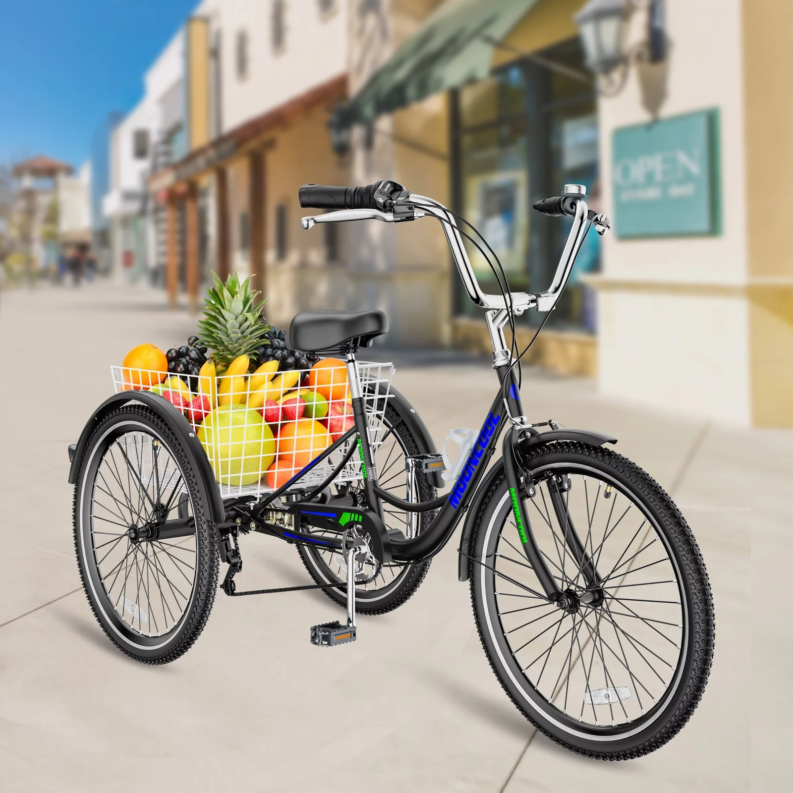 MOONCOOL Adult Tricycles, 3 Wheel 7 Speed Trikes, 20/24/26 inch Adult Trikes 3 Wheeled Bike with Basket for Seniors, Women, Men - Womvr