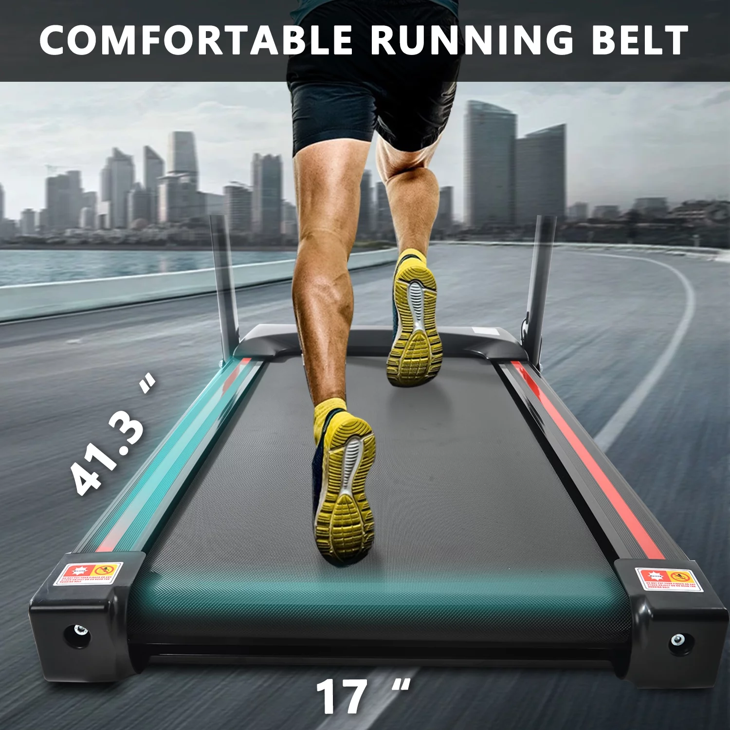 3.5HP Folding Incline Treadmill with 330 LB Capacity 15 Preset Programs MP3 Electric Walking Treadmill Machine For Home - Womvr