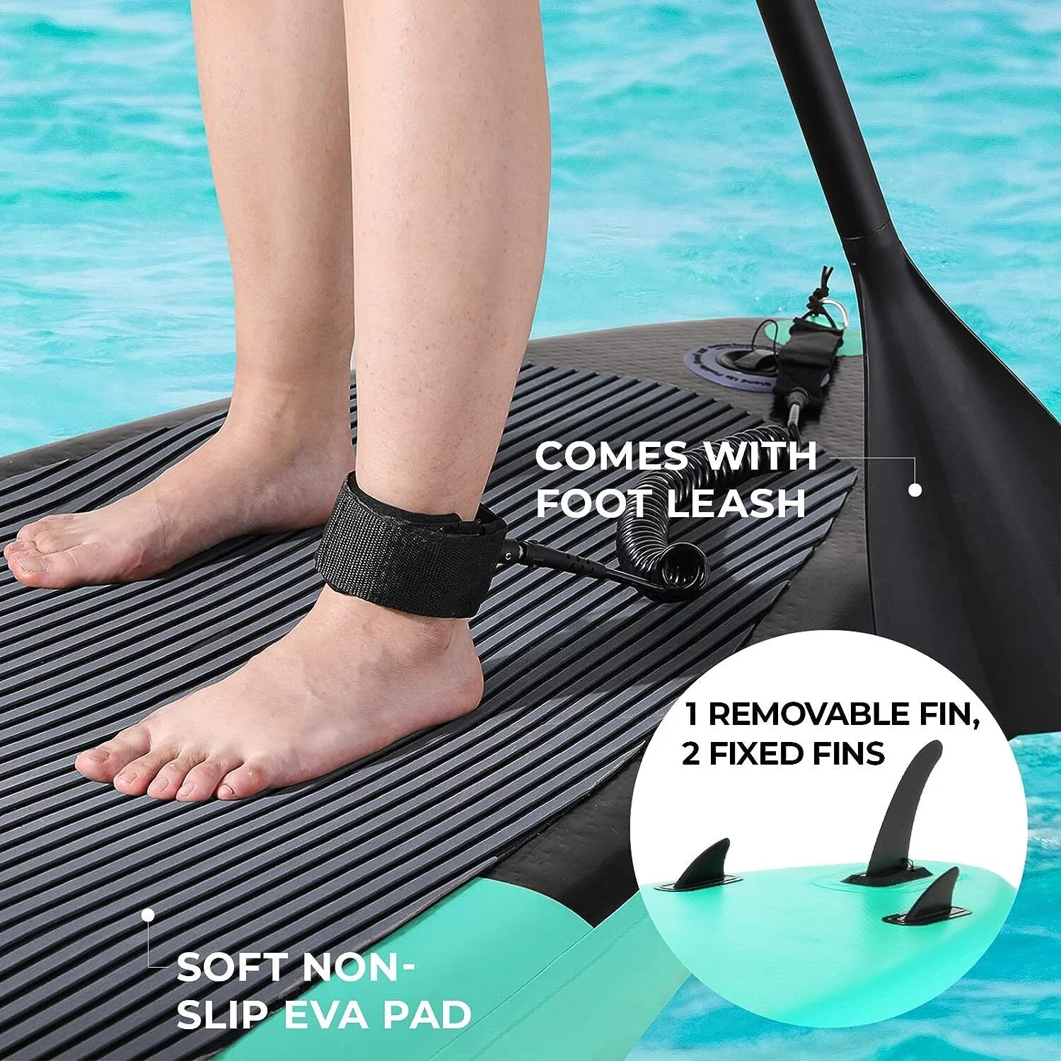 streakboard Inflatable Paddle Board Stand Up Paddle Board SUP with Complete Kit Non-Slip Deck - Womvr