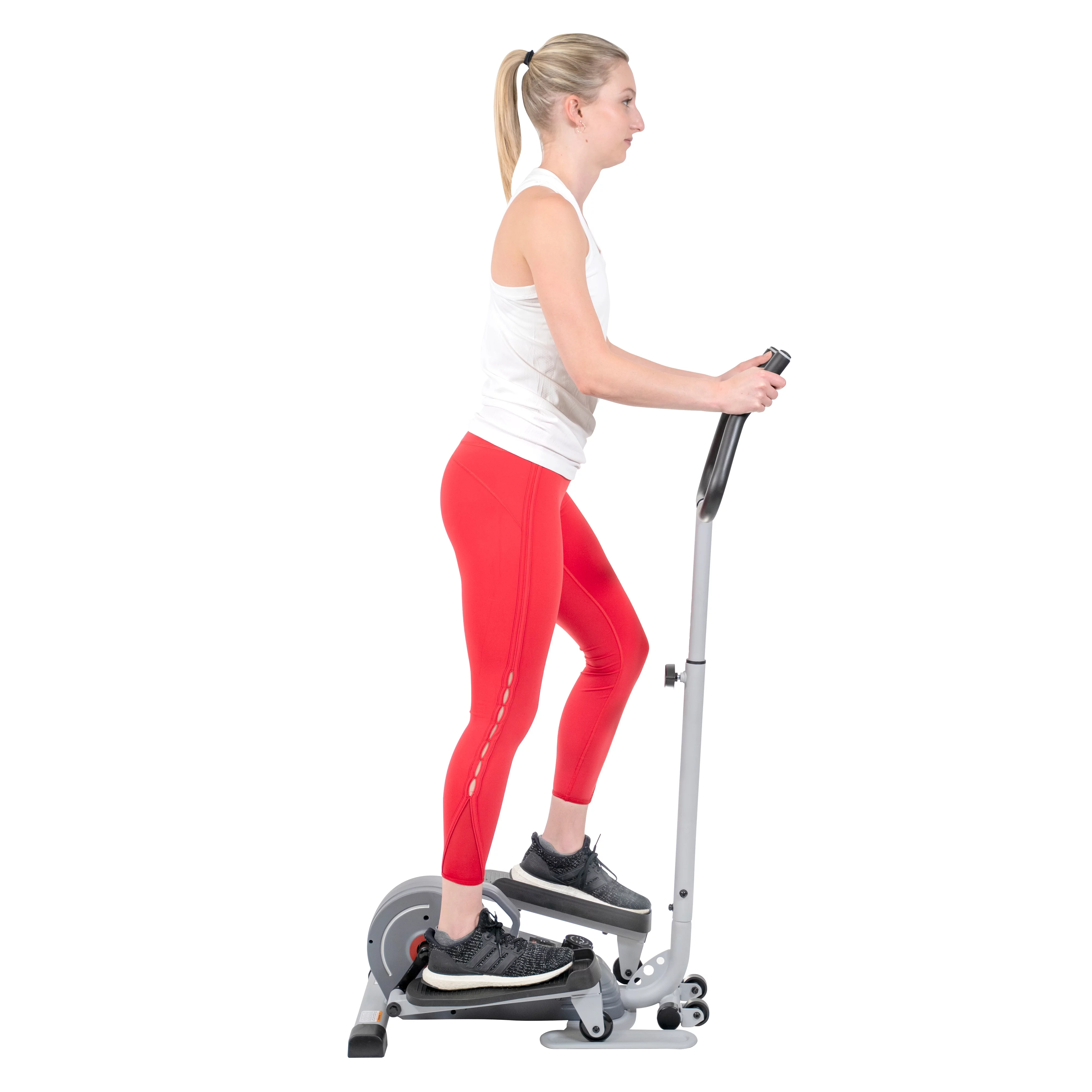 Sunny Health & Fitness Compact Magnetic Standing Elliptical Machine w/ Handlebars - Portable Workout Stepper for Home, SF-E3988 - Womvr
